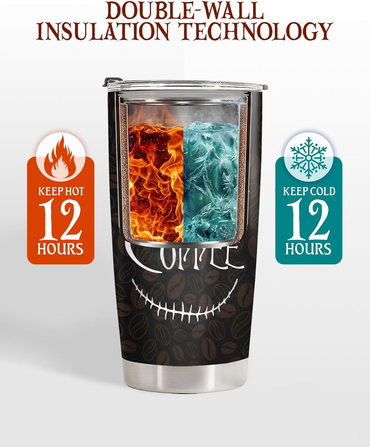Halloween Tumbler 20oz, Gifts for Horror Fans, Tumbler with Lid Stainless Steel, Scary Movie Mug, Birthday Gifts for Horror Lovers image 4