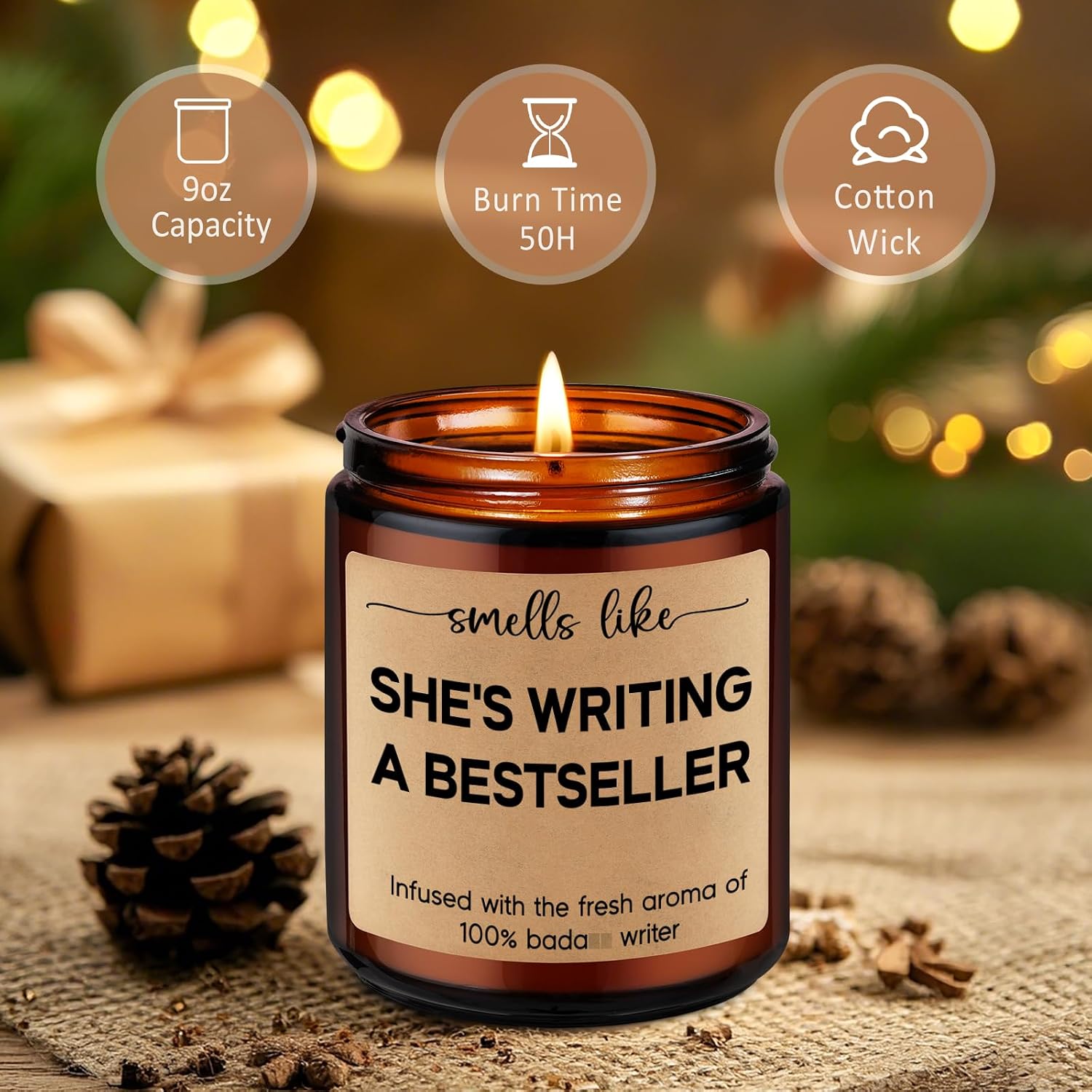 Miracu Writing Candle, Writer Gifts for Women, Author Gifts for Writers