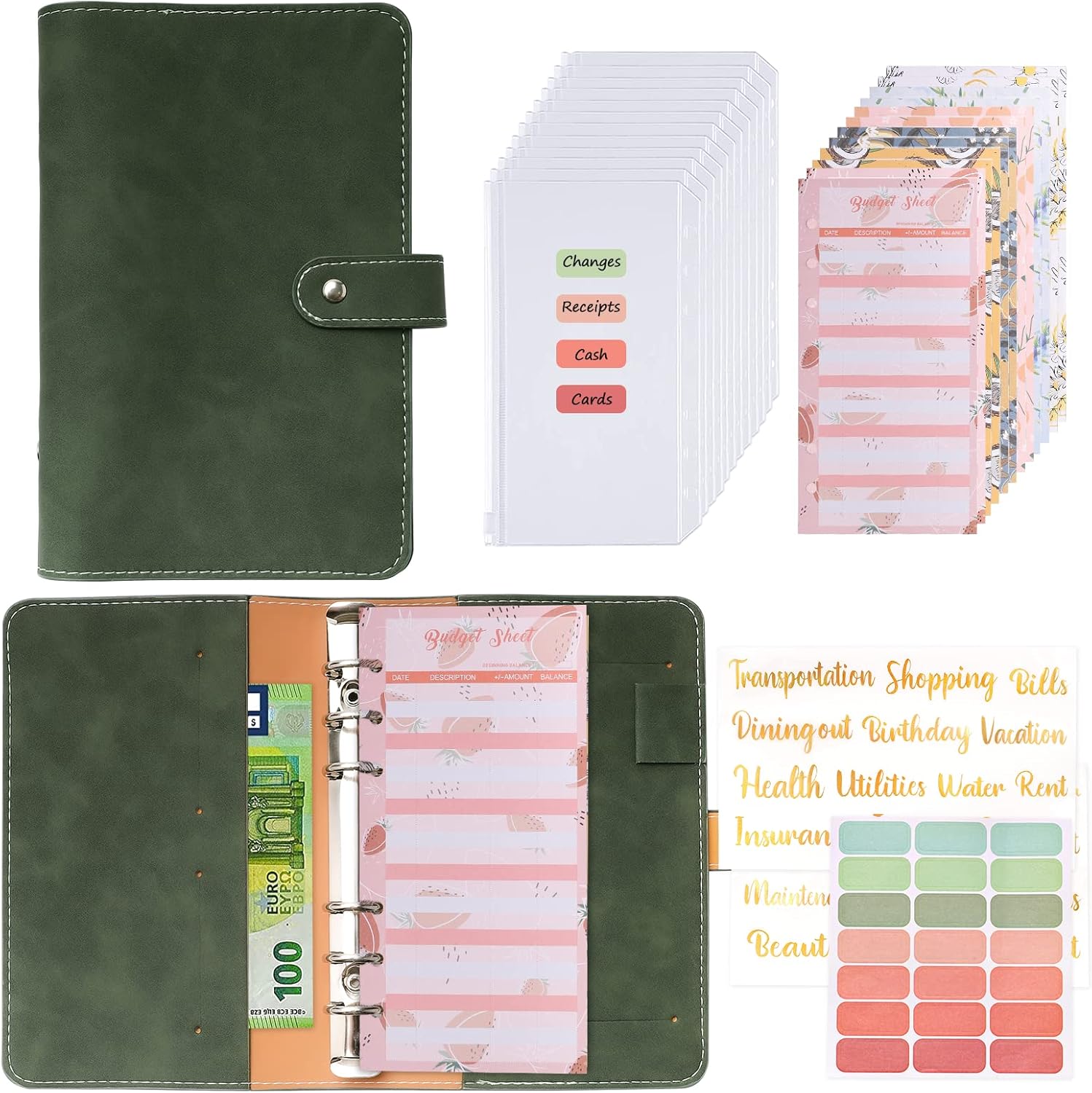 Budget Planner Geldumschläge Binder Set Upbestech A6 Budgetplaner