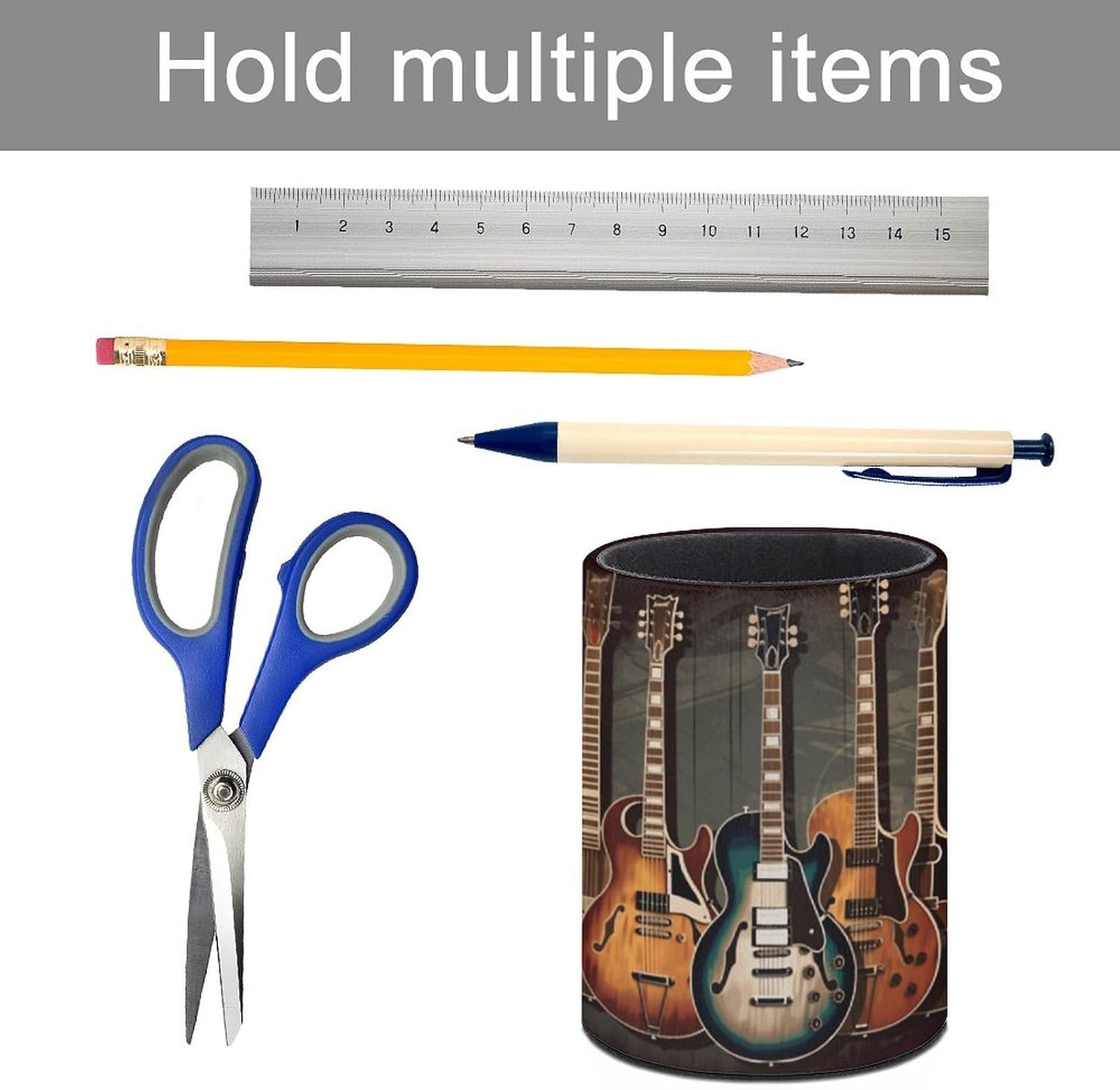 Guitars Art Pen Holder Desk Organizer for Office Workspace image 5