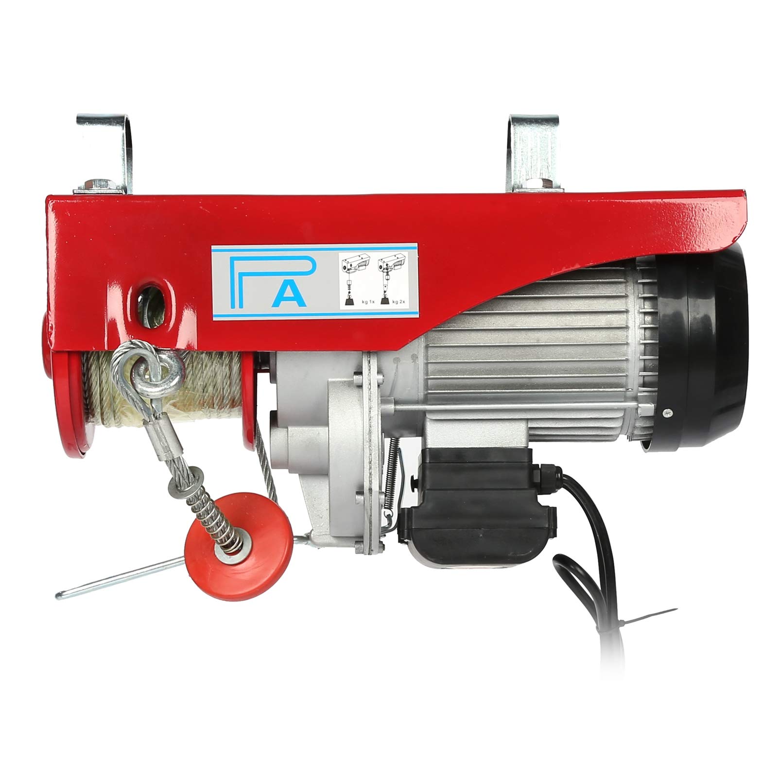 Paranco Elettrico da 1800 W, Argano per Cavo Elettrico Paranco di Sollevamento a Linea Singola Modalità di Sollevamento a Doppia Linea 18 Metri Fune in Acciaio Carico (Spina UE