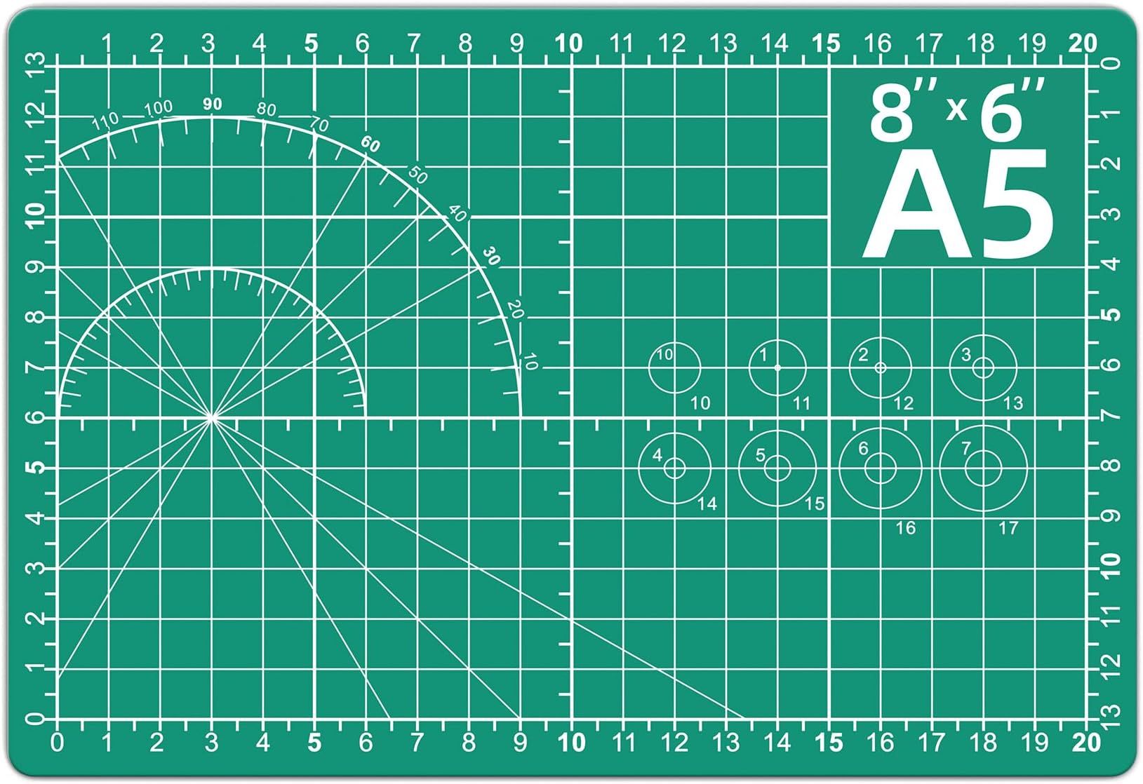 DIYSELF Cutting Mat 8in×6in, Self Healing Cutting Mat, A5 Rotary Cutting Mats for Crafts Sewing Hobby Fabric Project, 5-Ply Craft Cutting Board Double Sided for Quilting, Matting & Mounting Materials