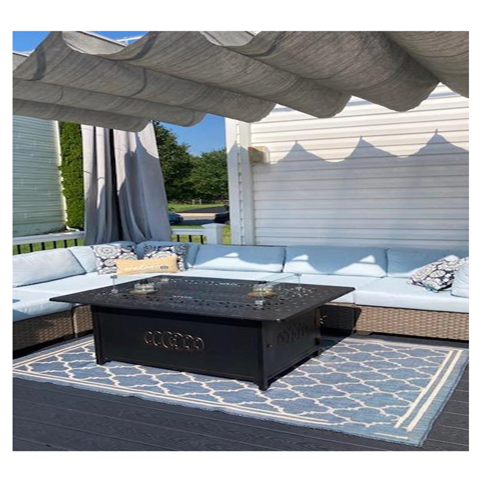 Protection solaire anti-UV de jardin - Voile de rechange rétractable pour pergola ondulée