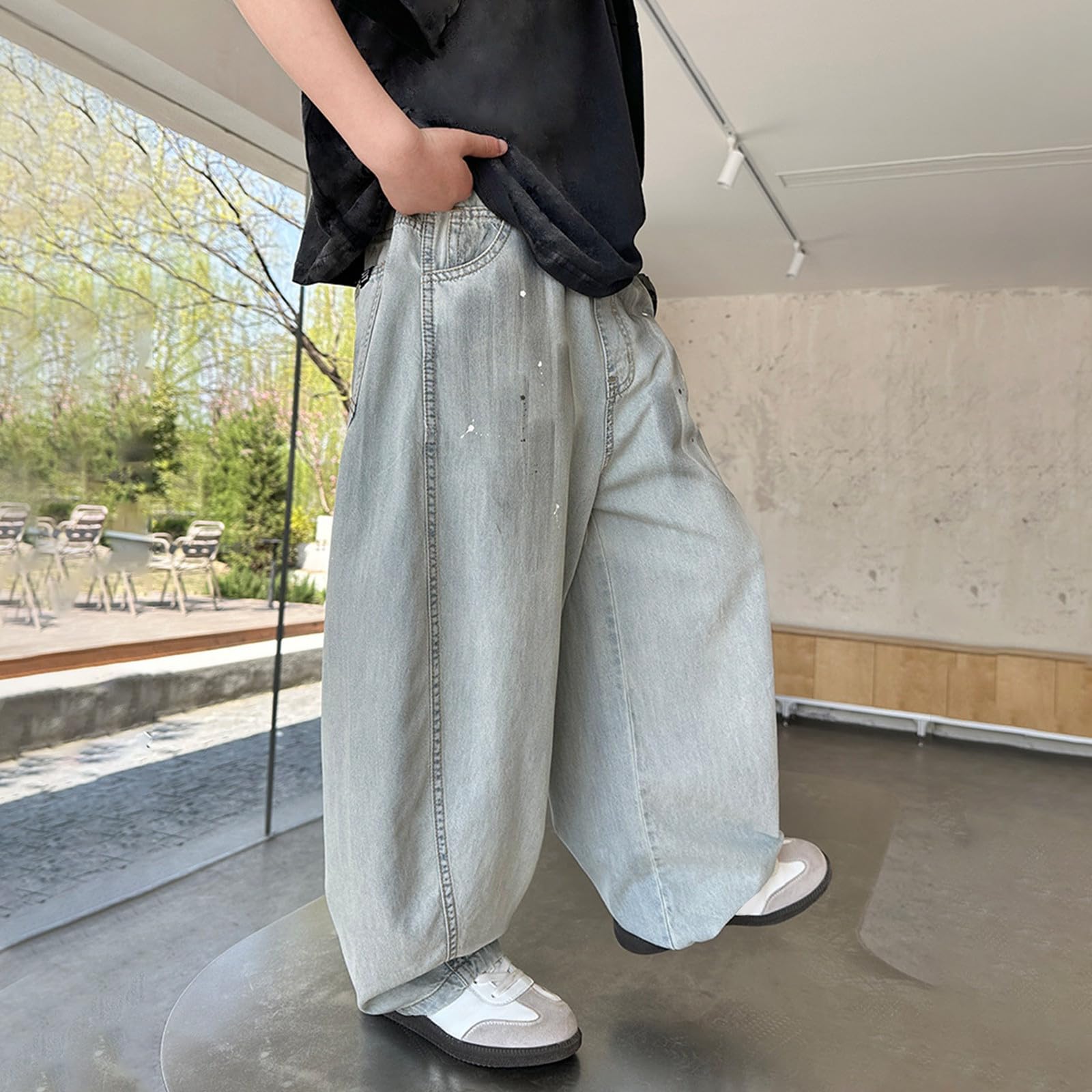 Generico Jeans Ragazzo 16 Anni-Pantaloni Estivi per Ragazzi, Jeans Leggeri e Traspiranti, per Bambini, Casual, da Indossare Tutti i Giorni, Comodi ed Elasticizzati, per Ragazzi dai 5 ai 16 Anni