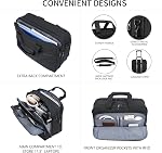 VANKEAN Sac pour Ordinateur Portable Sacoche Premium pour Ordinateur Portable jusqu'à 17,3 po, Sac à Bandoulière Élargissable Résistant à l'Eau pour École/Voyage/Affaires/Hommes/Femmes - Noir