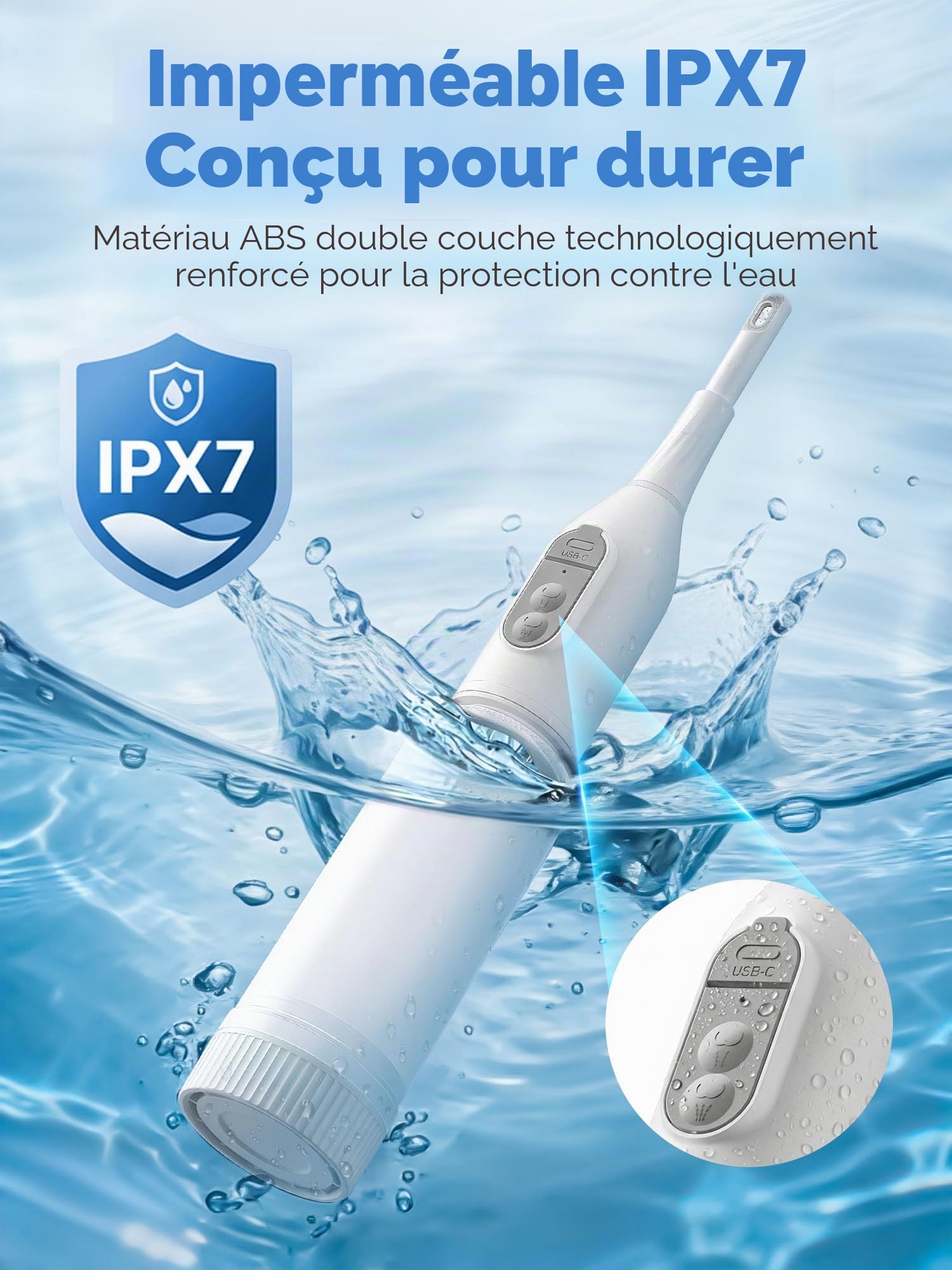 Bidet Portable,Bidet électrique de Voyage,2 Modes de Pression,IPX7 Étanche, Buse réglable à 180°, Lave-Fesses Ergonomique, Hygiene des Parties Intimes Soins du Post-Partum Périnée