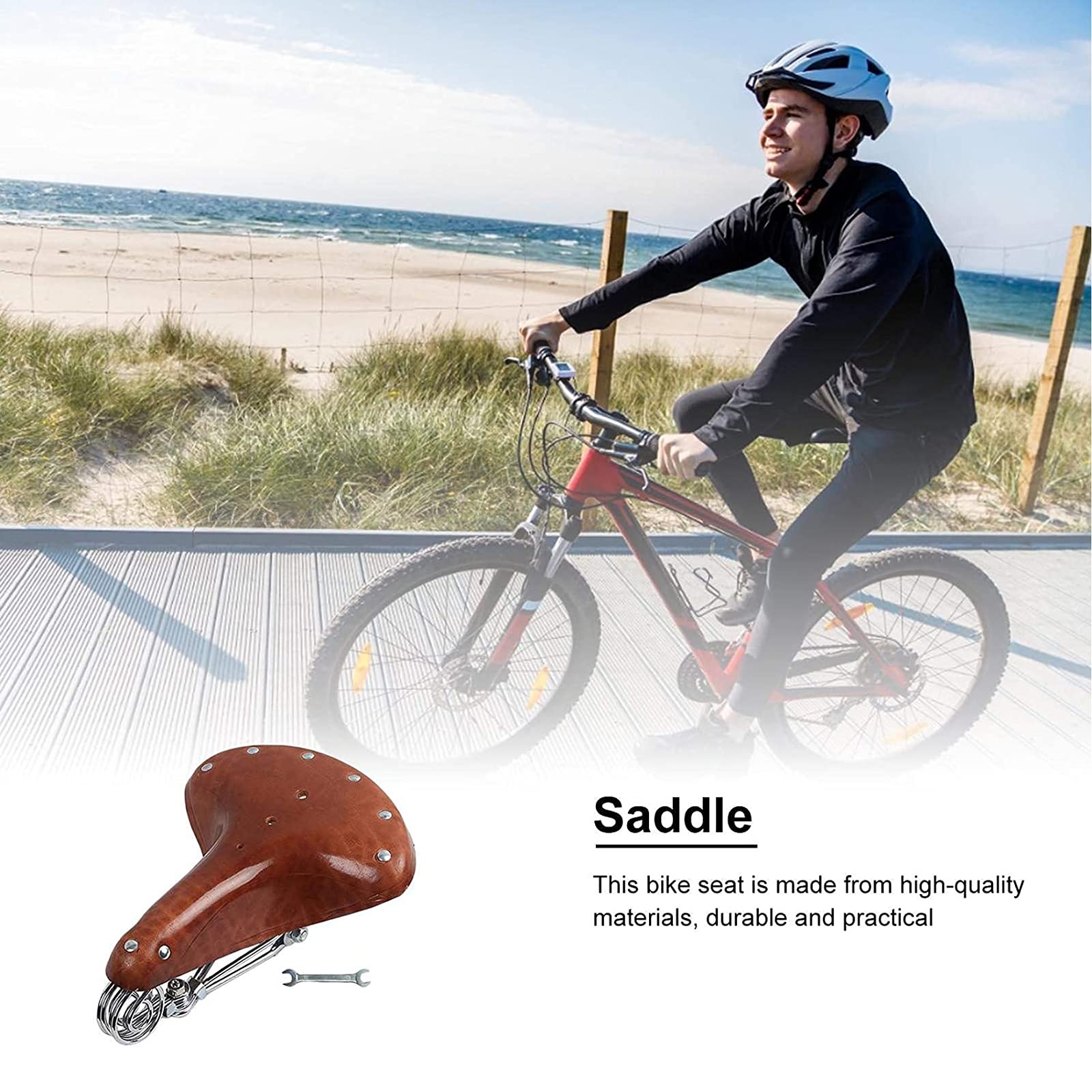 Selle Vélo Cuir Ideale Vintage #6 - Marron - Made In France - Occasion