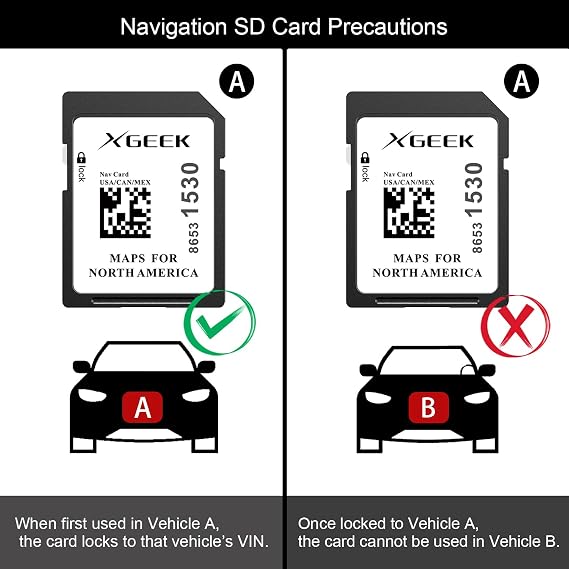 XGEEK 2025 Updated Version Navigation SD Card Map Update, Accessories 8653 1530 Compatible with GM Chevrolet, Cadillac, and Buick. Includes Maps for The USA, Canada, and Mexico