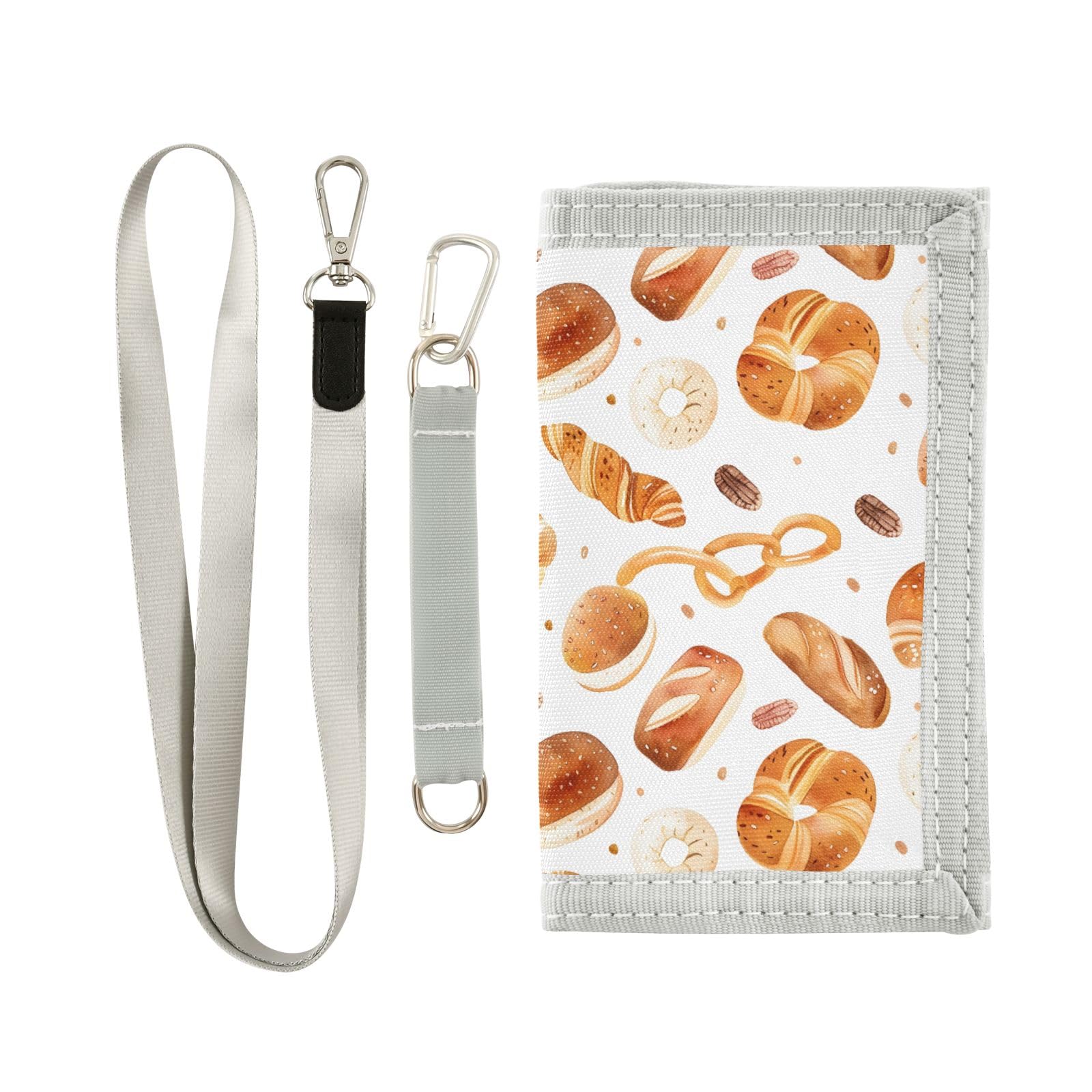 ALAZA Kids Wallets for Boys Girls Toddler Trifold Wallet Children Small Cute Bakery Bread with Zipper Coin Pocket