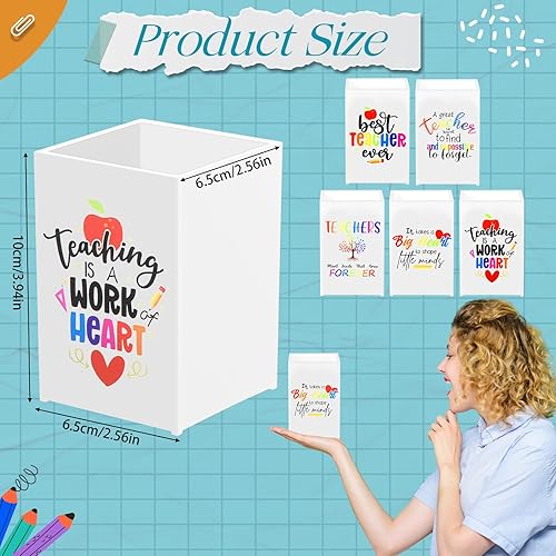 Miniatura 2 de Paquete de 10 unidades de regalos de agradecimiento para profesores, soportes acrílicos para lápices, organizador de escritorio, recipientes para la