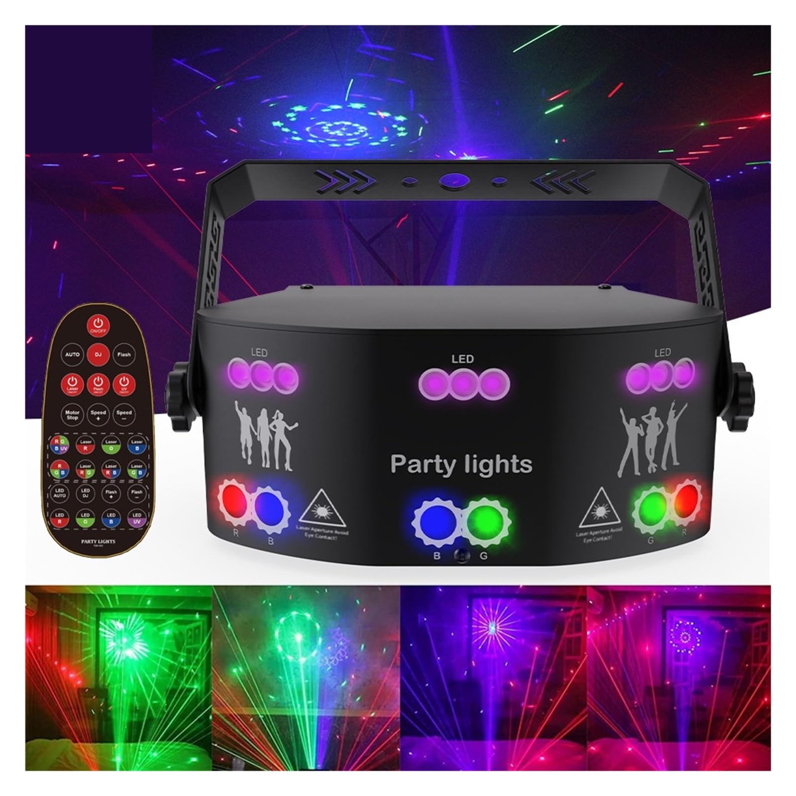 15 oczu RGB Disco DJ projektor światła z wiązką zdalny stroboskop efekt oświetlenia scenicznego Xmas Party Holiday Halloween Lights Na imprezy i do klubów