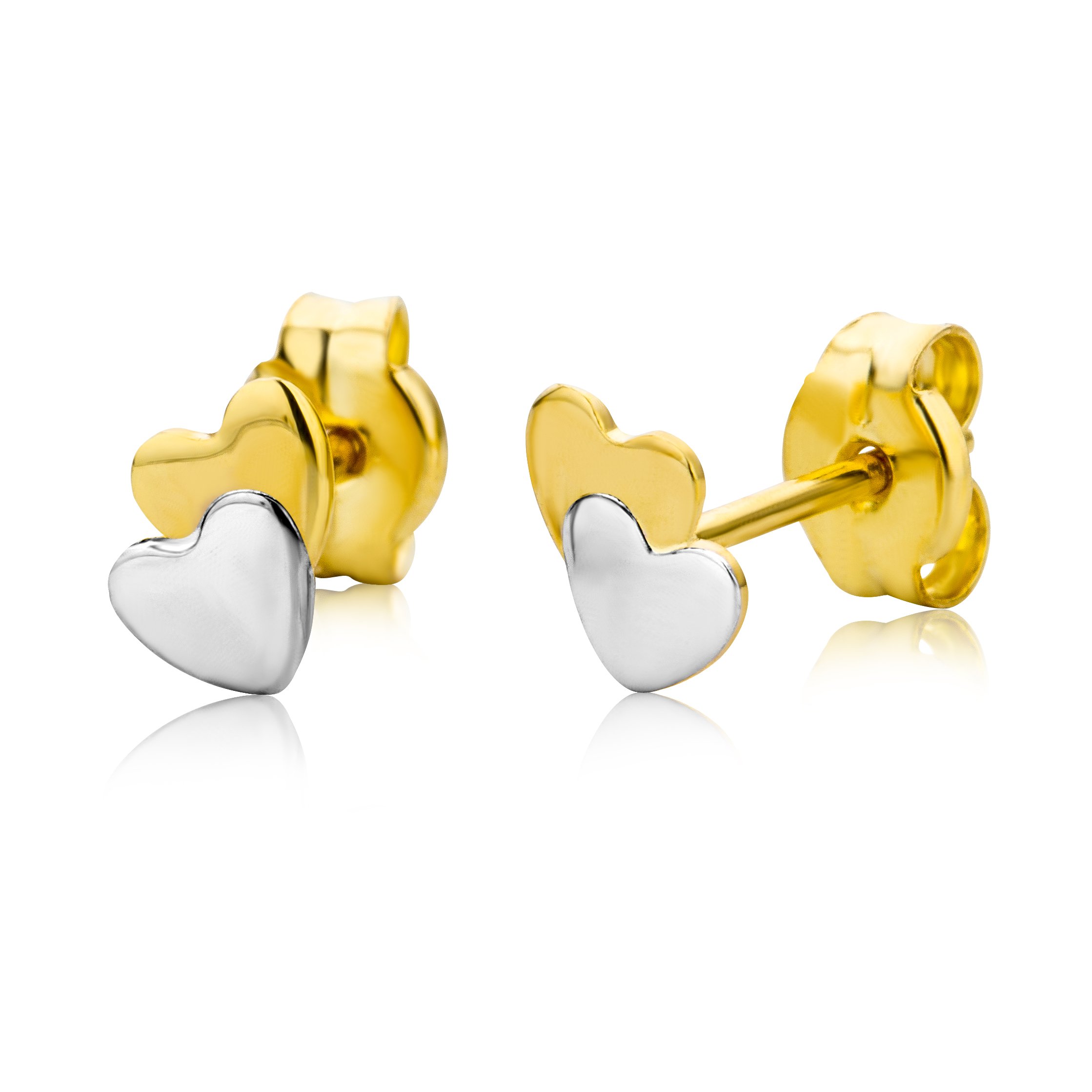 MIORE Pendientes de niño o niña con oro bicolor de 9 k (375), sin gema