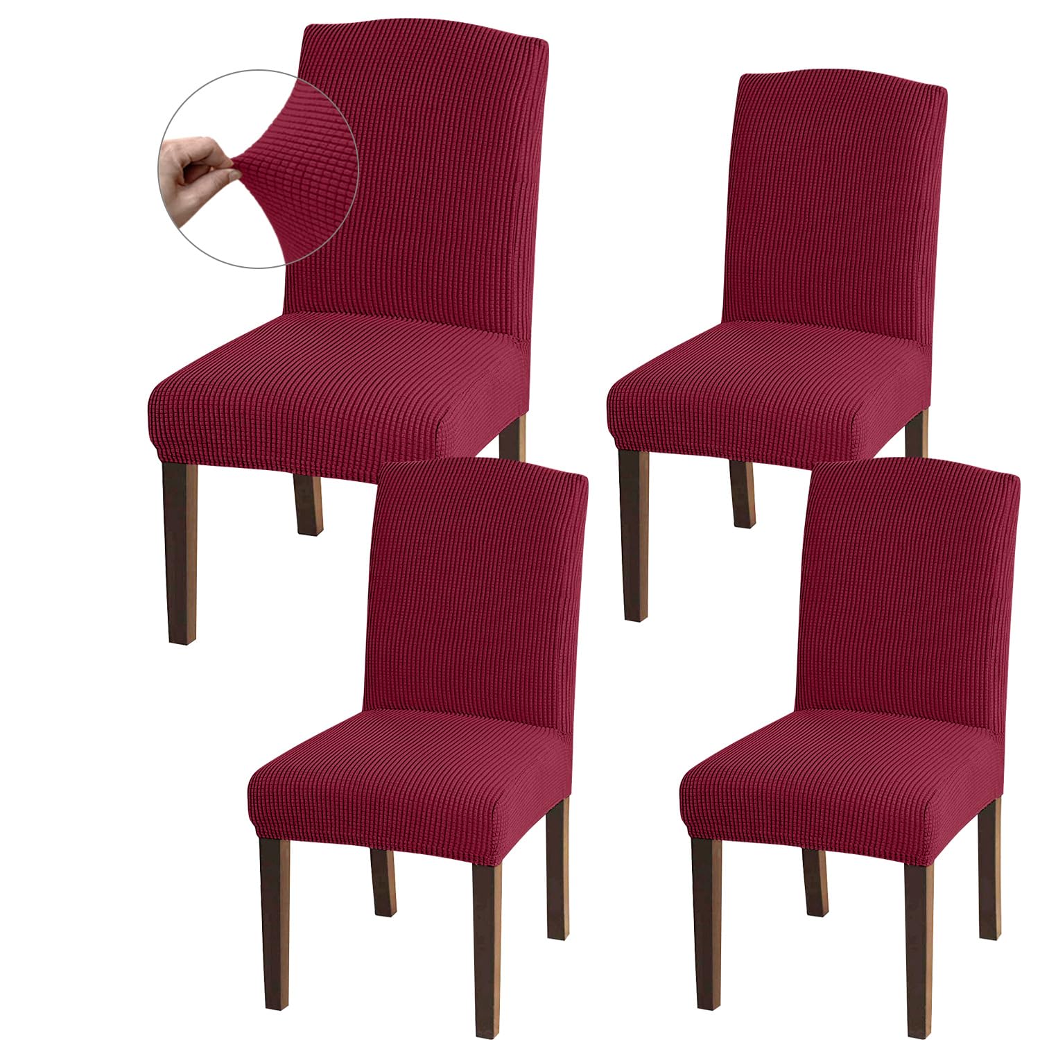 Granbest Hohe Dehnung Stuhlhussen, Universelle Passform Jacquard Esszimmerstühle Bezüge, Abnehmbare Stuhl Protektors für Esszimmer, Küche, Restaurant und Hotel