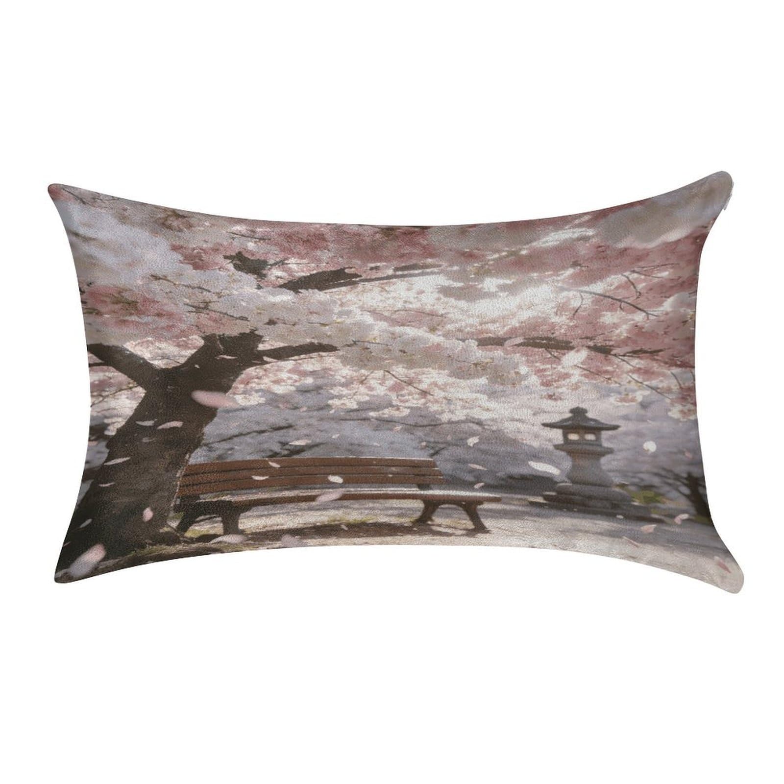Fodpand Style Japanese Sakura Pillowcase,Elegant Designed Home Decor,Velvet Pillowcase,Soft And Cozy,Pillow Case Cover With Hidden Zipper For Bedroom, Sofa, Couch