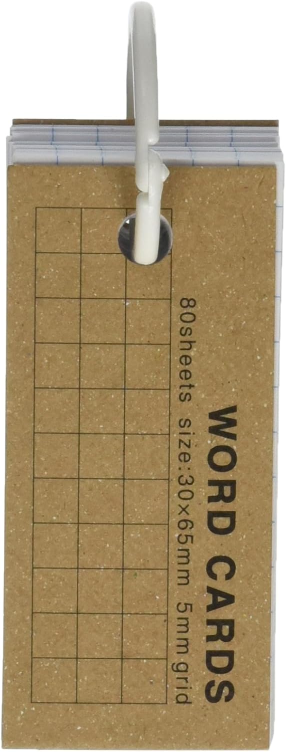 Mini Blank Flash Cards with Binder Ring 1.25 X 2.5 Set of 8 Decks, 80