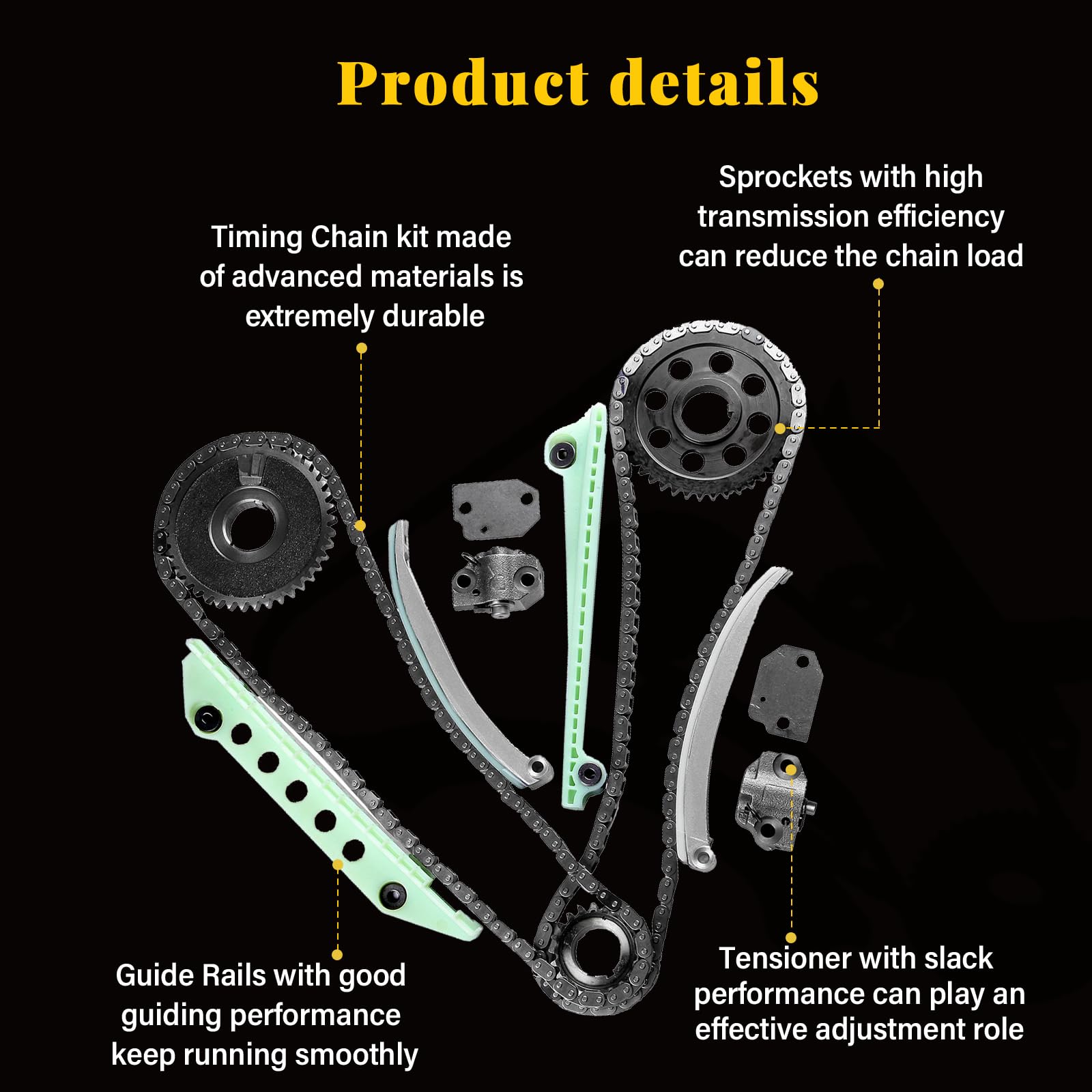 Timing Chain Rails Snapklik.com : Timing Chain Kit Gear Crank Sprocket Tensioners Guide ...