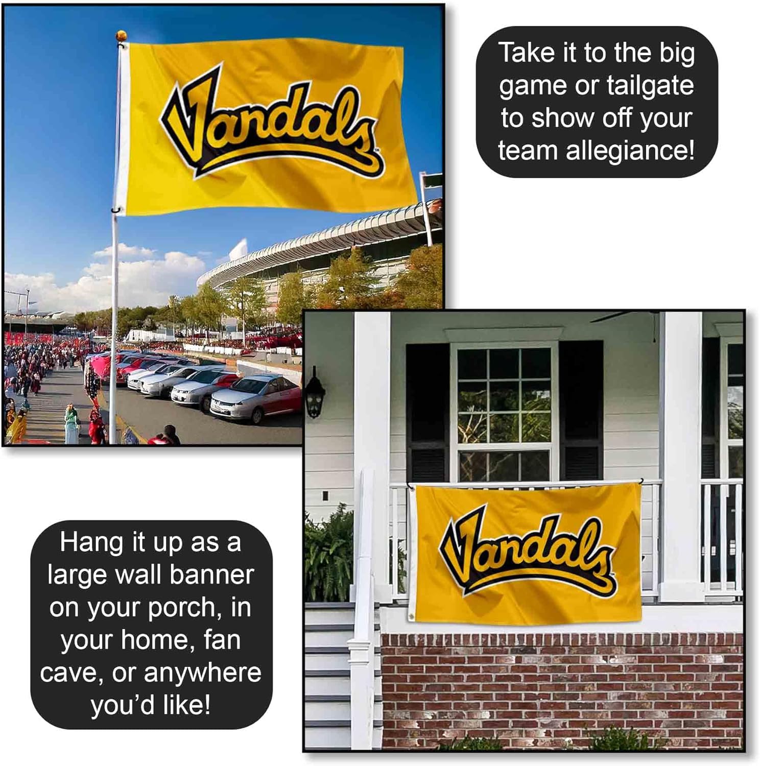 Idaho Vandals Gold Large Grommet Banner Flag