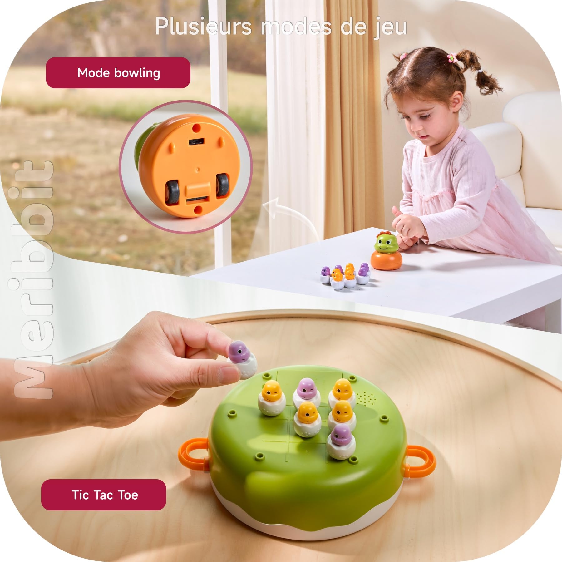 Jeux Montessori, Peche a la Ligne 4 en 1 Conception de Rebond et de Musique Convient aux Enfants de 2, 3, 4, 5 Ans et Plus, Kidy Jeu Magnetique Learn Concentration