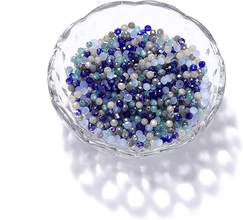 Miniatura 2 de St.Kunkka Cuentas de cristal para la fabricación de joyas, 1000 cuentas de cristal Rondelle facetadas de 0.157 pulgadas (0.157 in) de color mixto