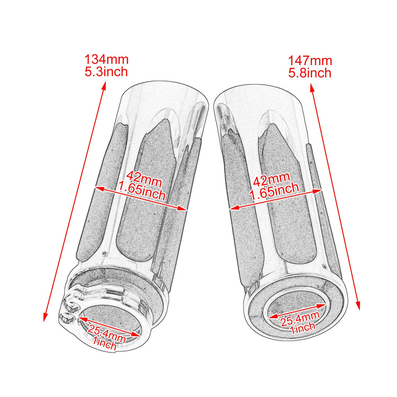 Manopole Soft Touch Manopole Da 1 Pollice per Moto Adatte per Harley Touring Sportster Dyna 883 1200 Softail Custom Chrome