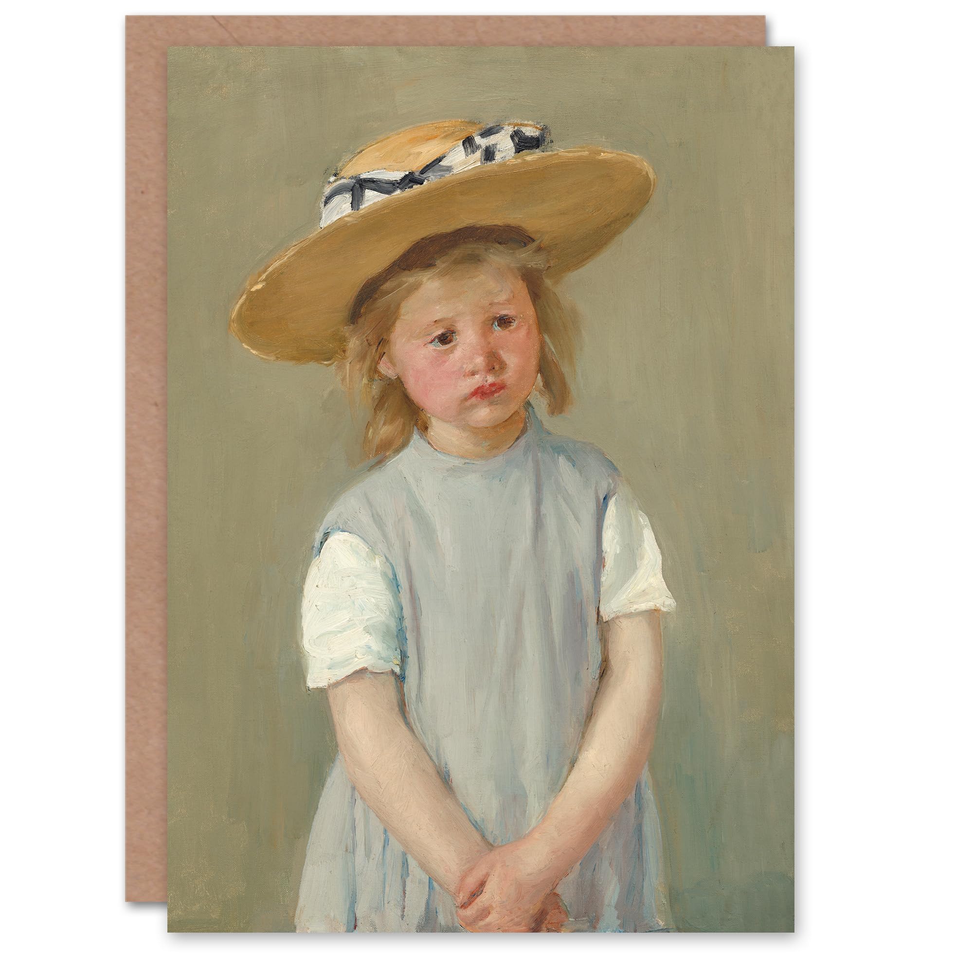 Artery8 Mary Cassatt Art Card Child in a Straw Hat Painting