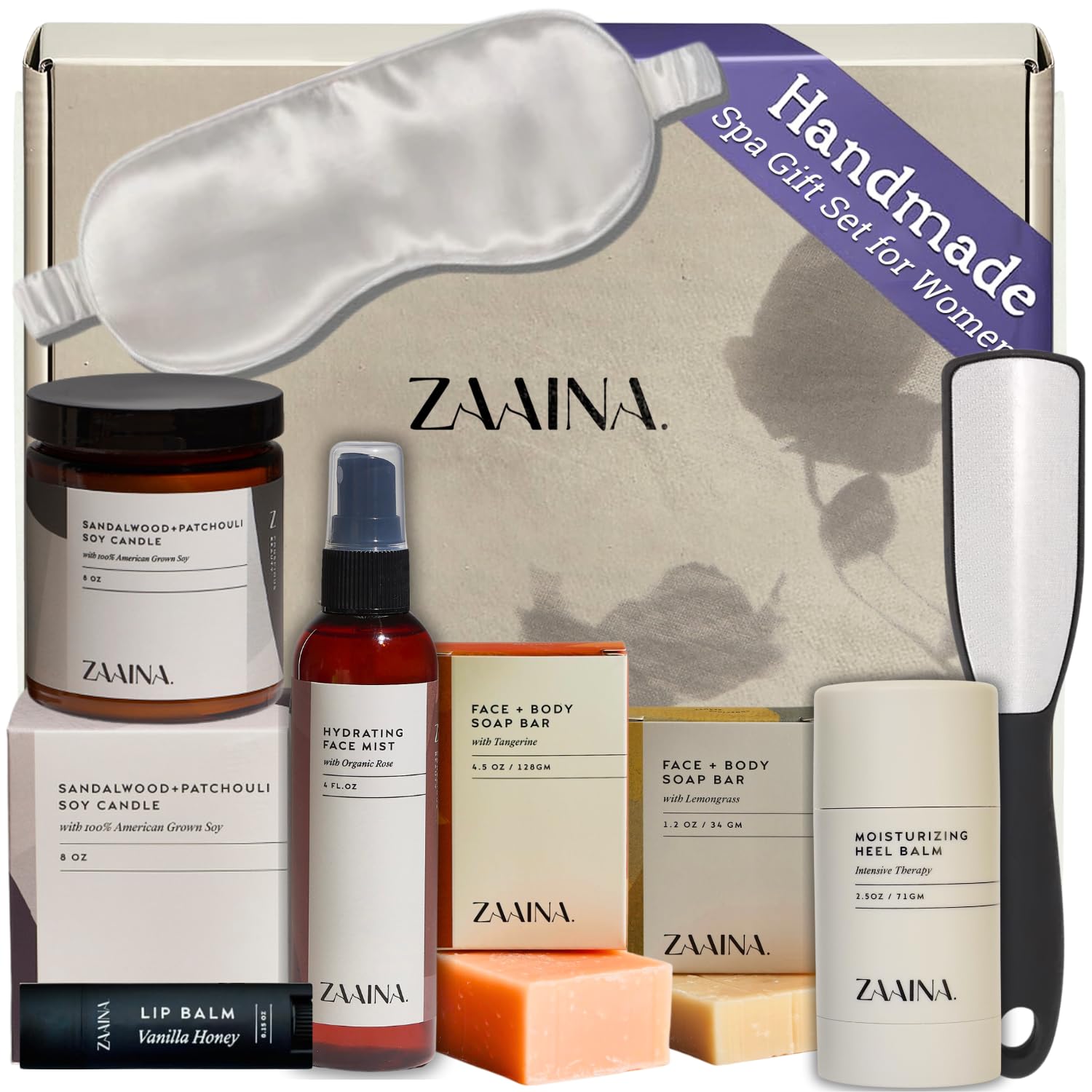 ZAAINA Wellness Spa Package - Relaxing Spa Gifts for Her, Valentine Gift Basket for Women, Self Care Kit for Mom Wife Friend, , Pampering Home Spa Gift Basket, Birthday Gifts for Women