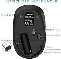 Vista 6 de LeadsaiL Mouse inalámbrico para laptop, mouse USB silencioso de 2.4 GHz, mouse óptico delgado con 3 botones, 1600 DPI, funciona con Windows, Mac