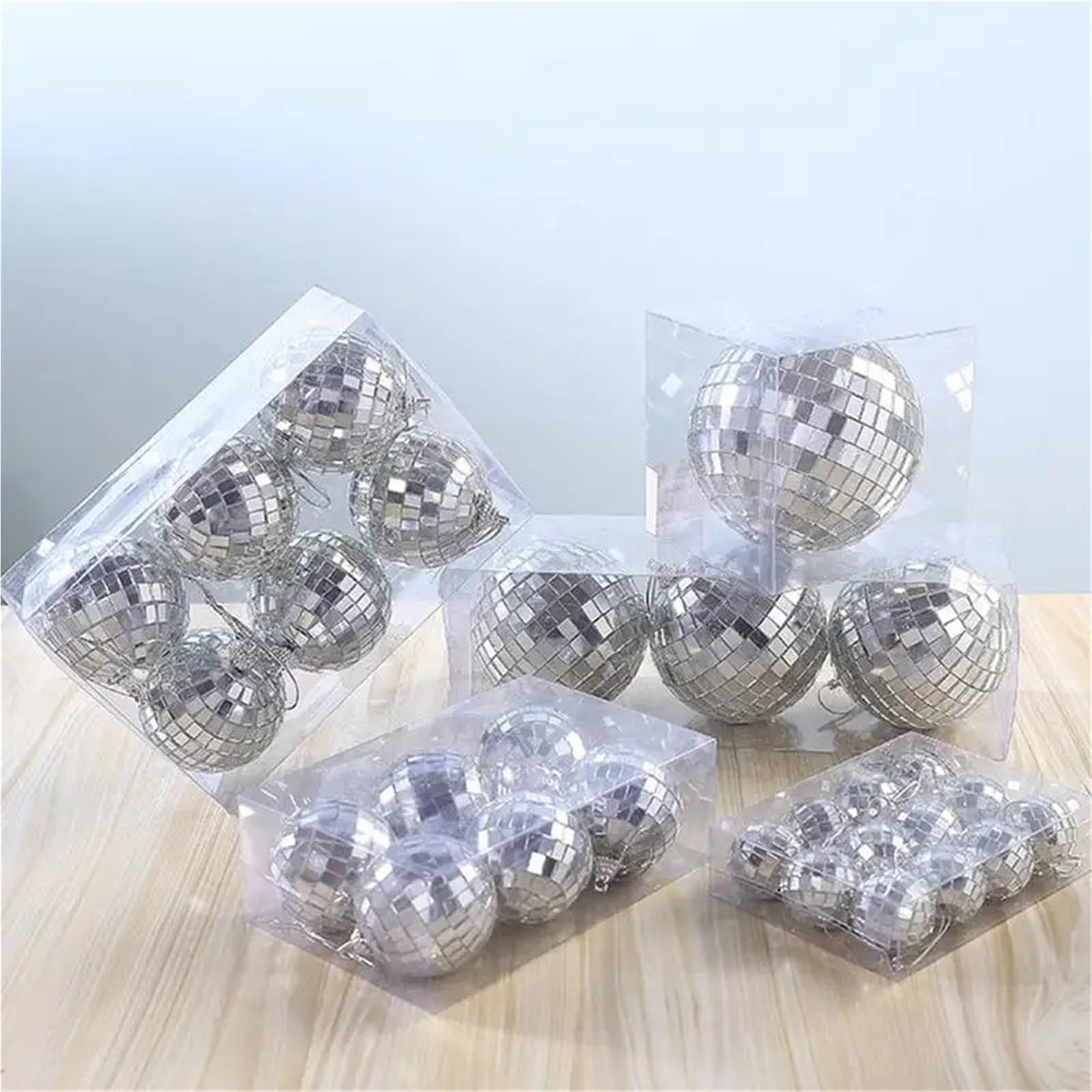 Bola Discoteca Mini bola de discoteca con espejo, luz escenario reflectante giratoria cristal plateado brillante for bodas, fiestas, Navidad, decoración del hogar y KTV(2CM 12 pieces)