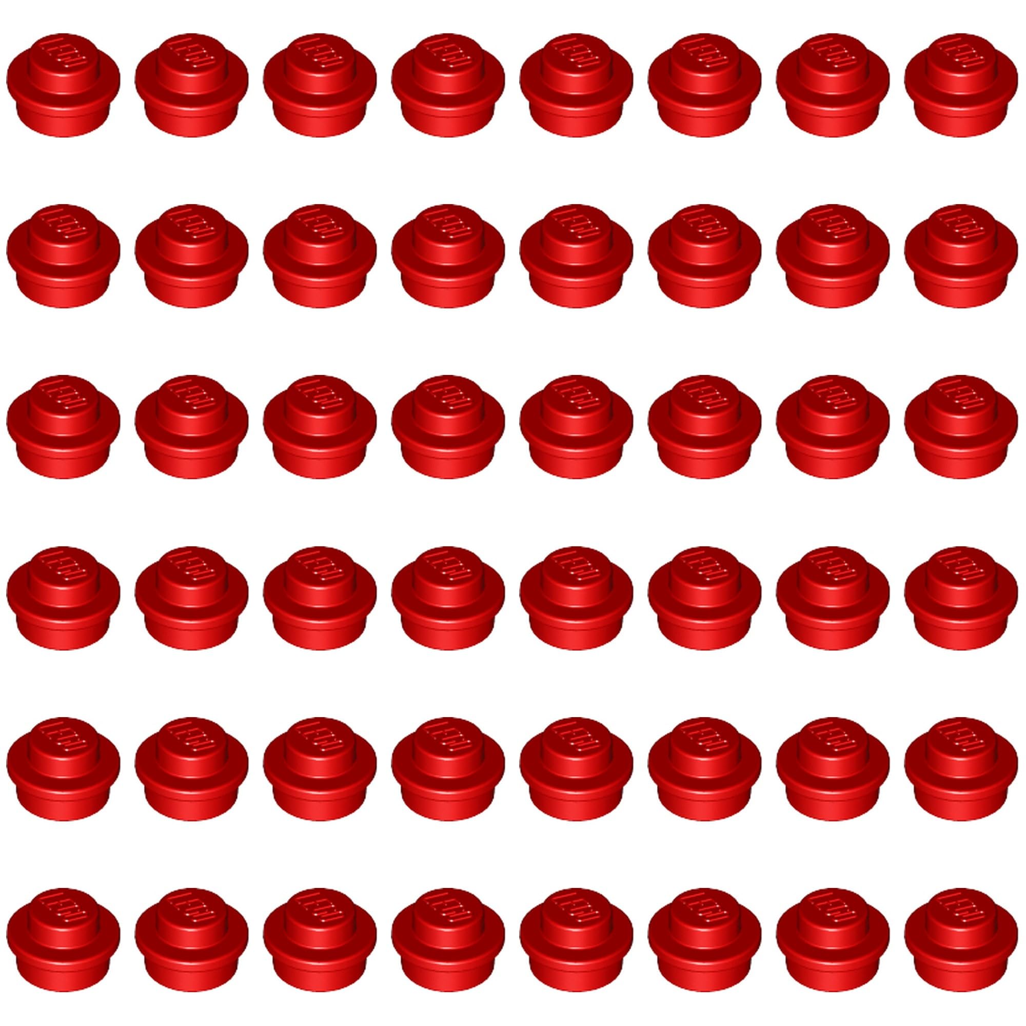 LEGO Plate, Round 1 x 1, Part 4073 (Red, 10, Bricks)