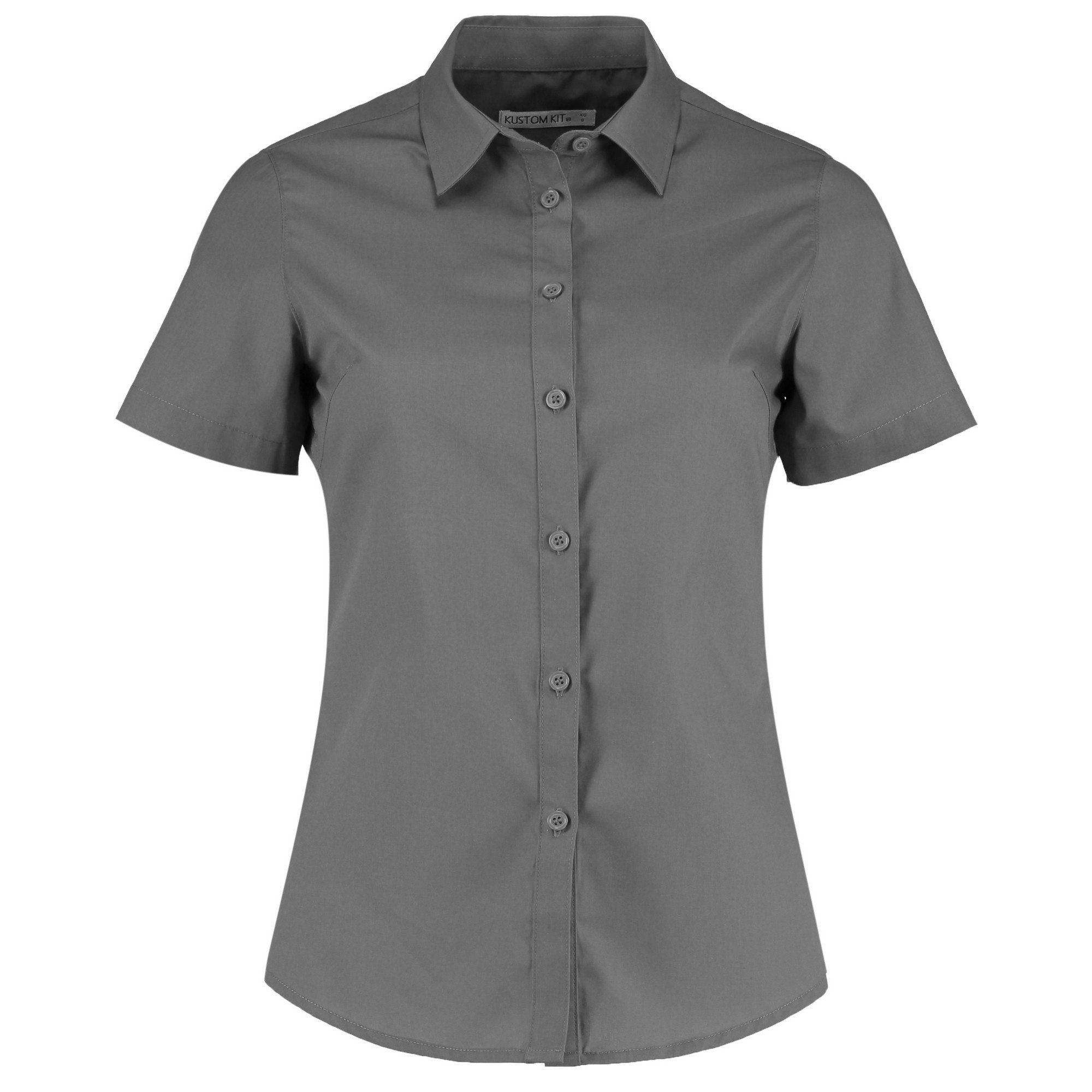 Kustom Kit Women's Graphite / Short Sleeve Poplin Shirt (10) (Graphite) Size 10