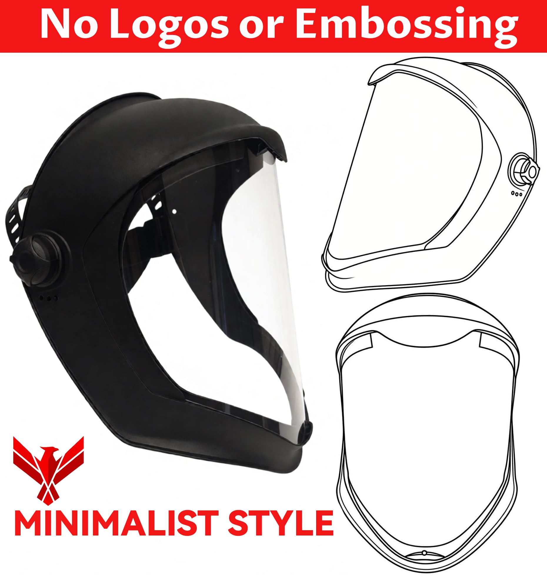 PHOENISING Protector facial de seguridad para moler y cortar, visera antivaho, protección de alto impacto, lente de repuesto