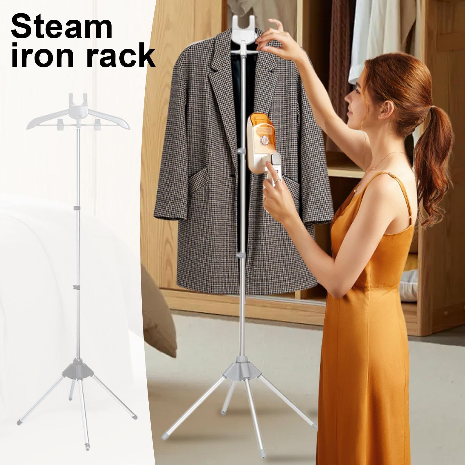Supporto per vapore, portatile, per stirare, stirare, stirare, con guanto da stiro, attrezzatura per la cura del tessuto, per camera da letto, bagno, lavanderia, hotel
