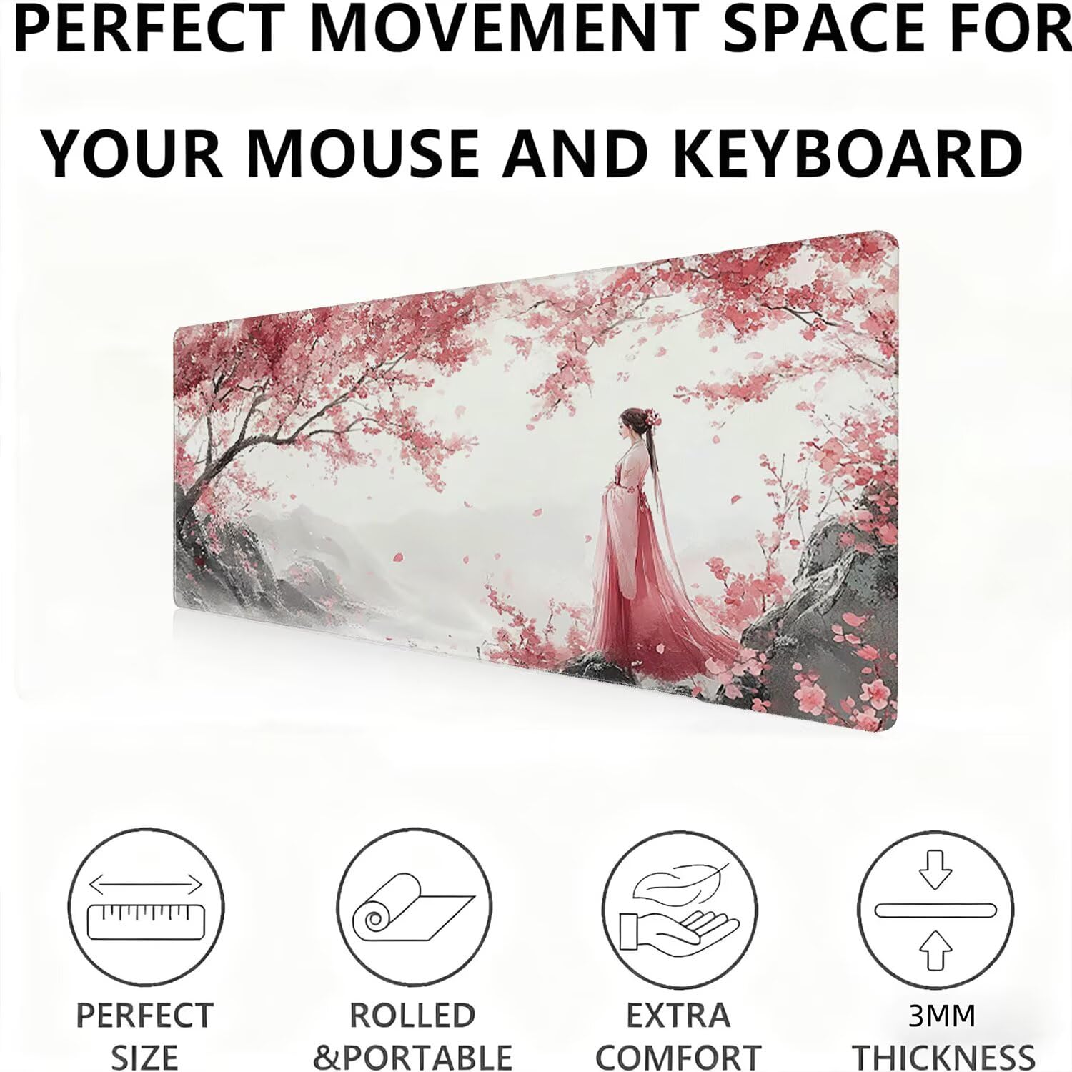 Podkładka pod mysz, podkładka pod mysz XXL 1200 x 600 podkładka pod mysz dla graczy, wodoodporna gumowa podstawa, duża podkładka pod mysz do gier na biurko zszyte krawędzie wodoodporna antypoślizgowa
