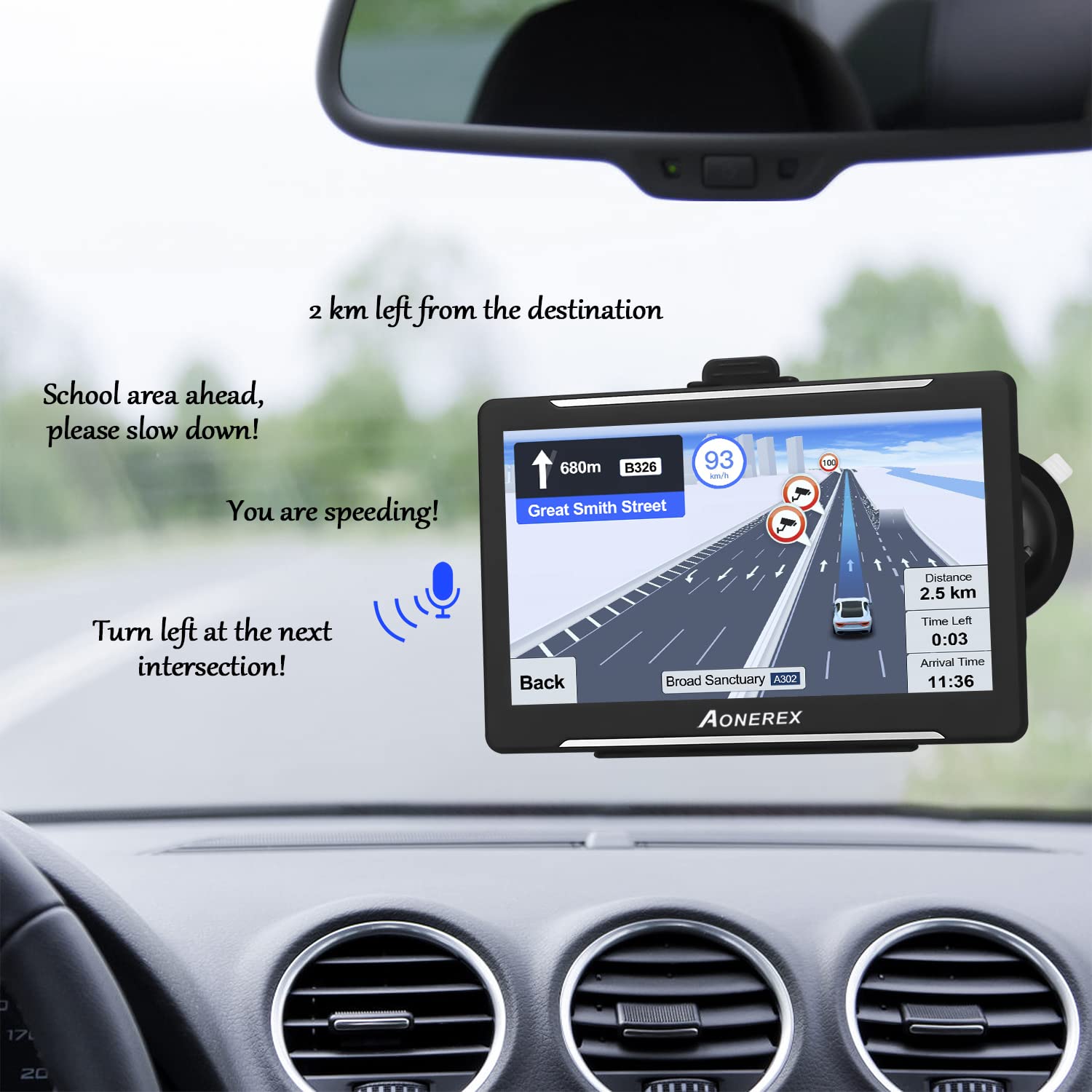 Aonerex Sat Nav for Car Truck Lorry 7 Inch 8GB 256MB GPS Navigation System Preinstalled 2022 UK