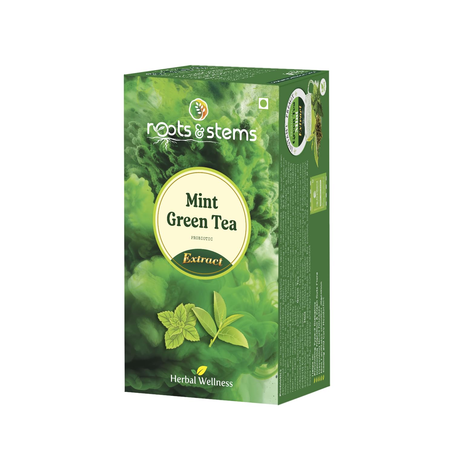 Green Tea Mint | Instant Premix Extract Powder with Probiotic | For Fat Loss & Weight Management | 60g (3gx20 Sachets) Pack of 1