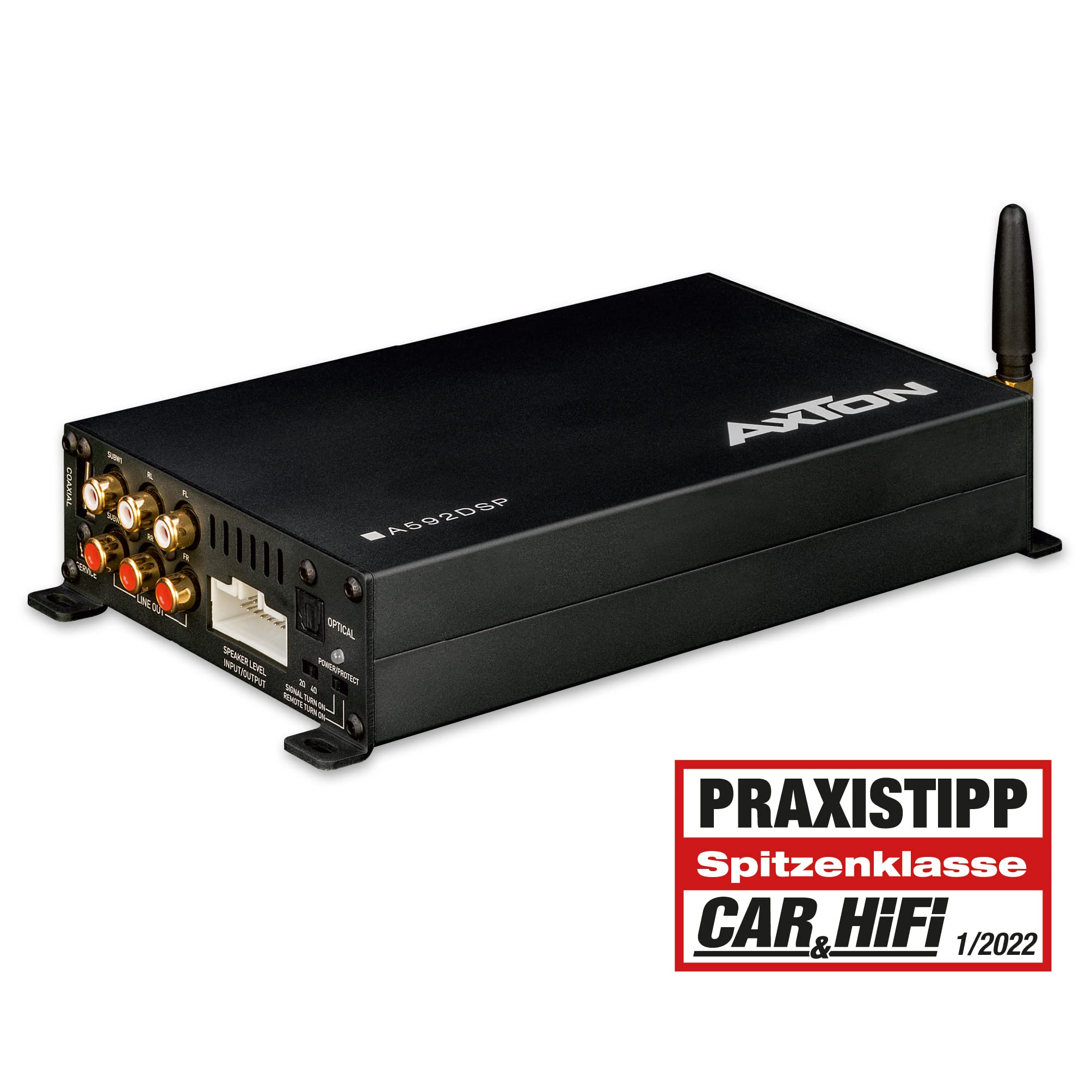 AXTON A592DSP: 4-Kanal Verstärker mit DSP, 4 x 150 Watt, Endstufe mit App-Steuerung, Bluetooth Audio Streaming, Hi-Res Audio optional