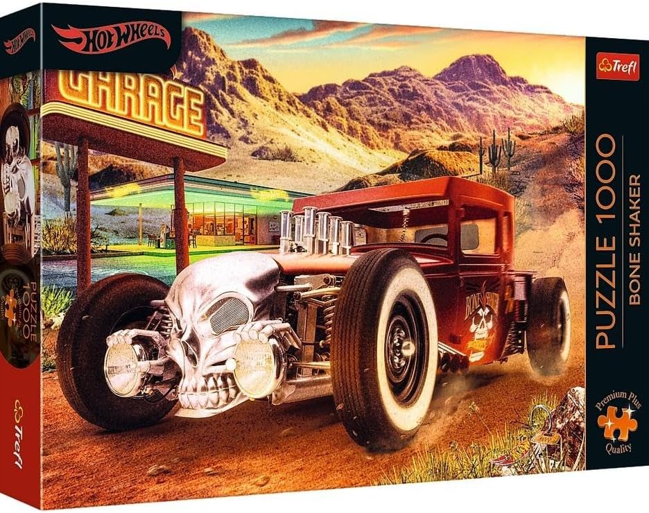 Trefl Premium Plus Quality Jigsaw Puzzle Hot Wheels: Bone Shaker - 1000 Pieces, Timeless Motifs Series, Perfect Matching Pieces, for Adults and Children from 14 Years