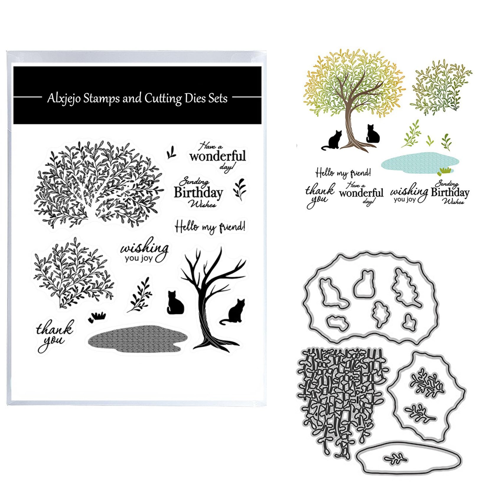 Alxjejo Cutting Dies and Stamps Set 2024-2025-2026,Stamps and die for Card Making for DIY Birthdays, Thanksgiving Day, Valentine's Day, Scrapbooking, Art Craft, Festivals Greeting Card Album