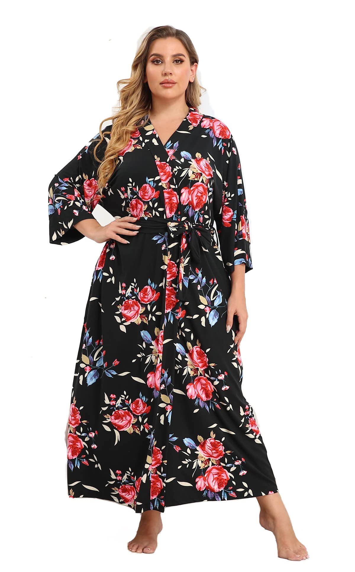 Super Shopping-zone Women's Plus Size Long Robes Kimonos Plus Size Maternity Robes Delivery Robes Sleepwear