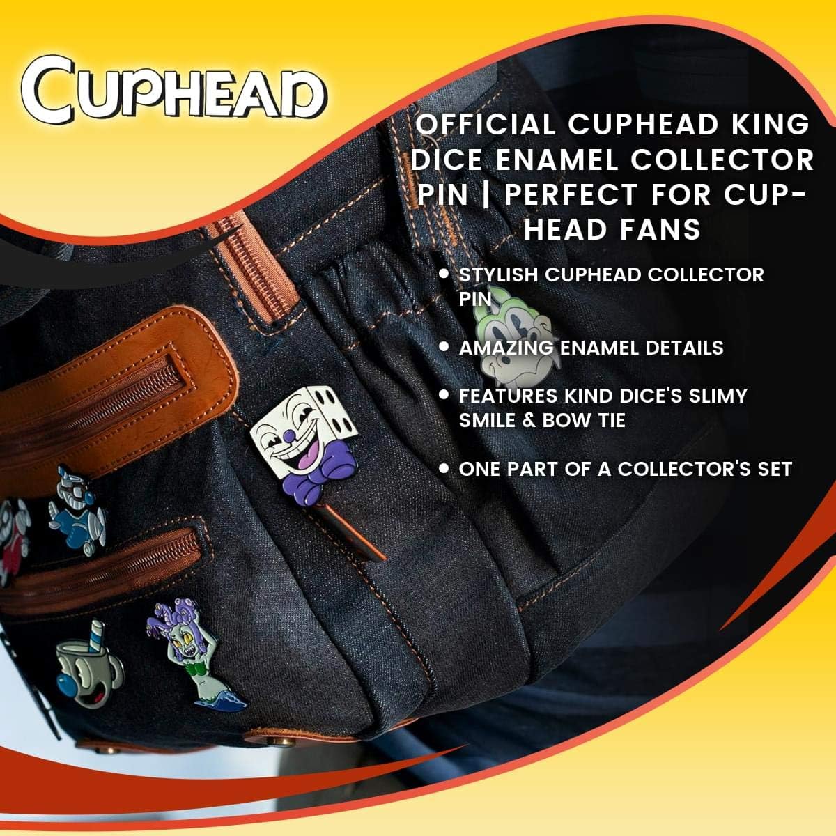 Sconosciuto Official Cuphead King Dice Enamel Collector Pin Cuphead Fans