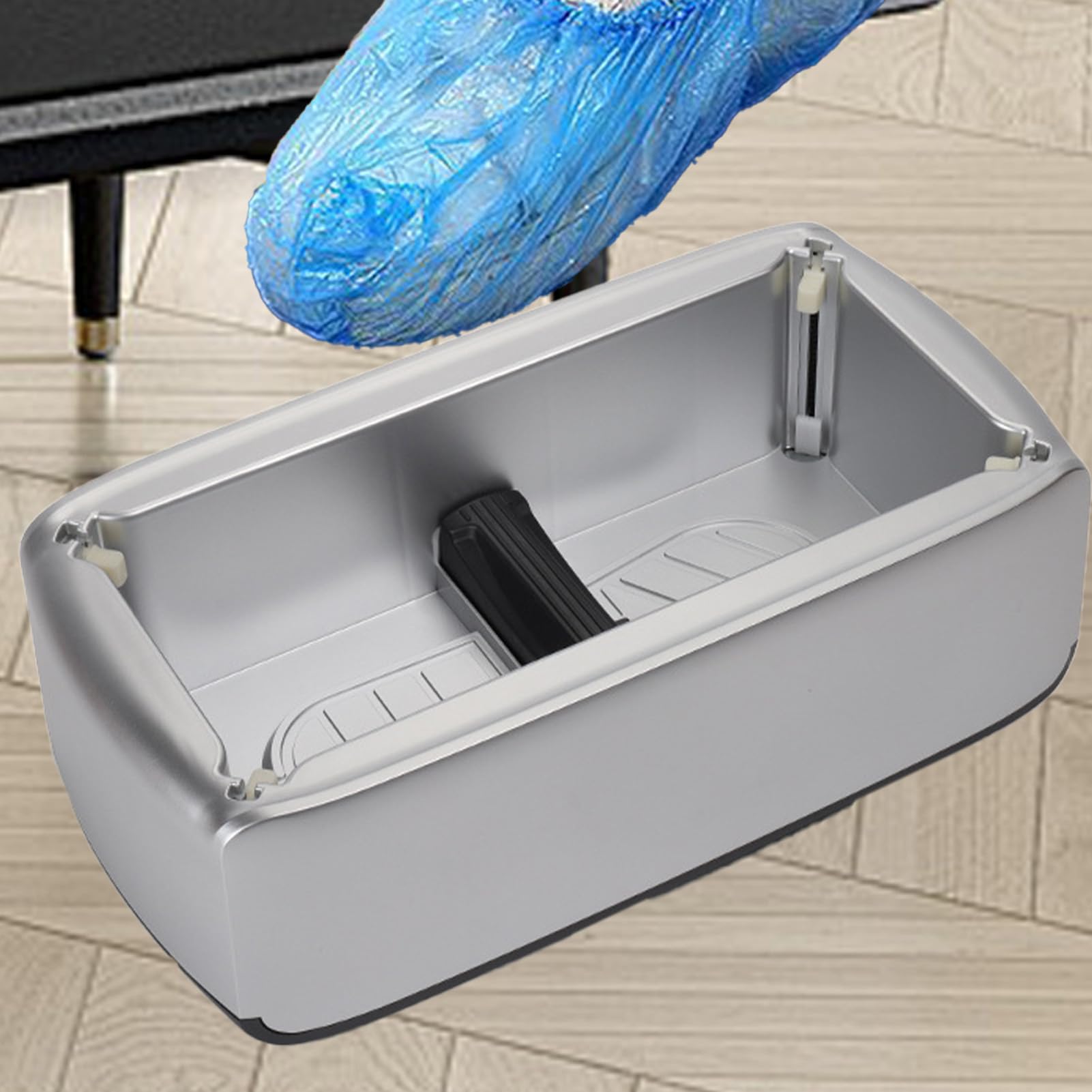 Distributore di copriscarpe, usa e getta, confezionatrice automatica con | 100 copriscarpe usa e getta, ideale per l'uso veloce a casa, in fabbrica, in ufficio, in laboratorio, Reinra
