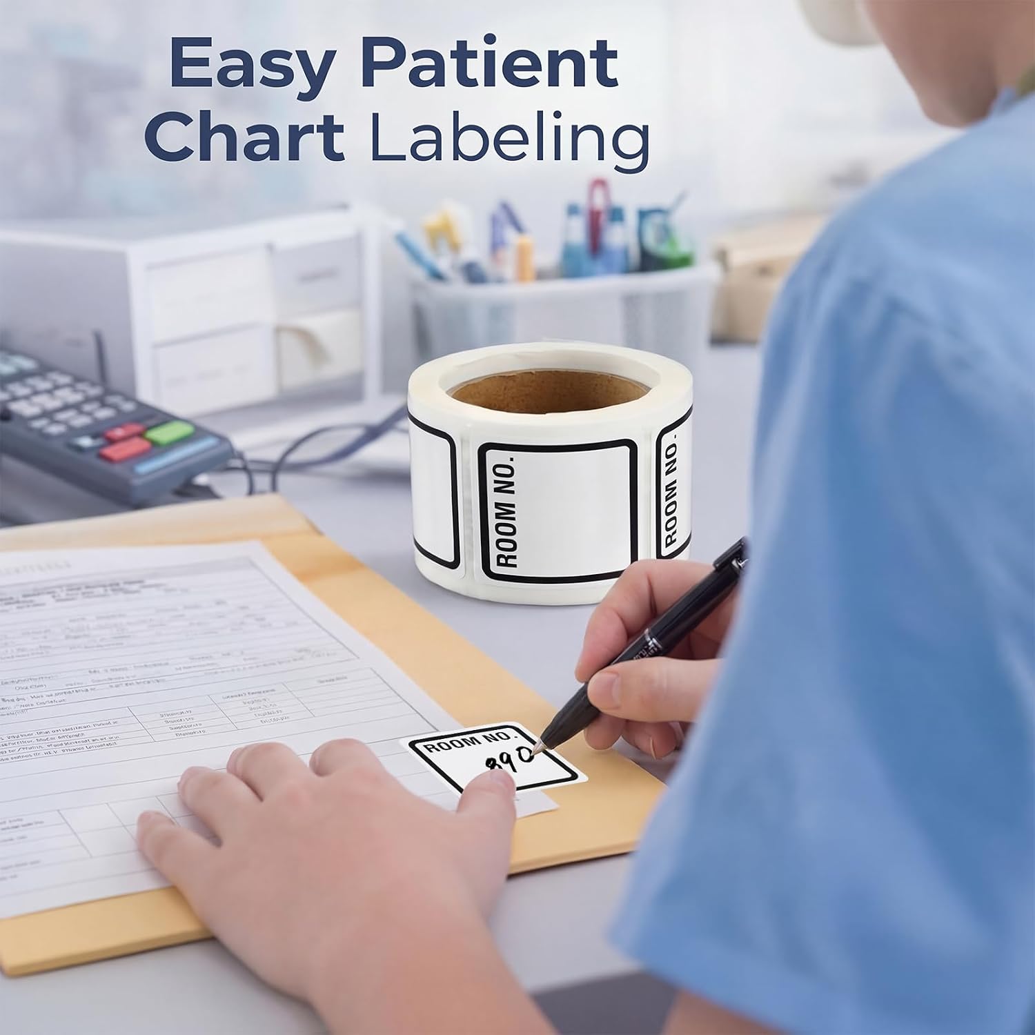 200 Pcs Medical Chart Labels, 1.5 x 1.375 Medical Paper Labels Stickers Room No. Alert and Instruction Patient Chart for Hospitals, Clinics Records