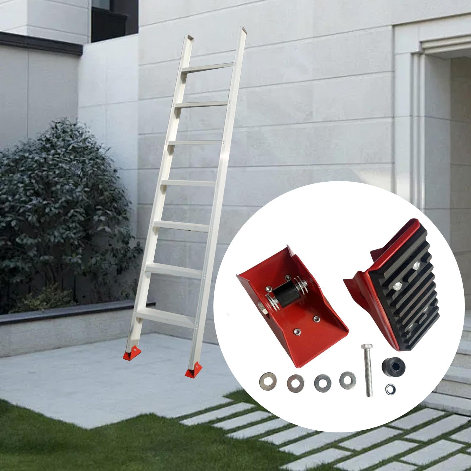 Gralara 2Pcs Extension Ladder Replacement Shoe Set Non Slip Heavy Duty Rubber Pads Ladder Part Foot Pads Cover - Image 4