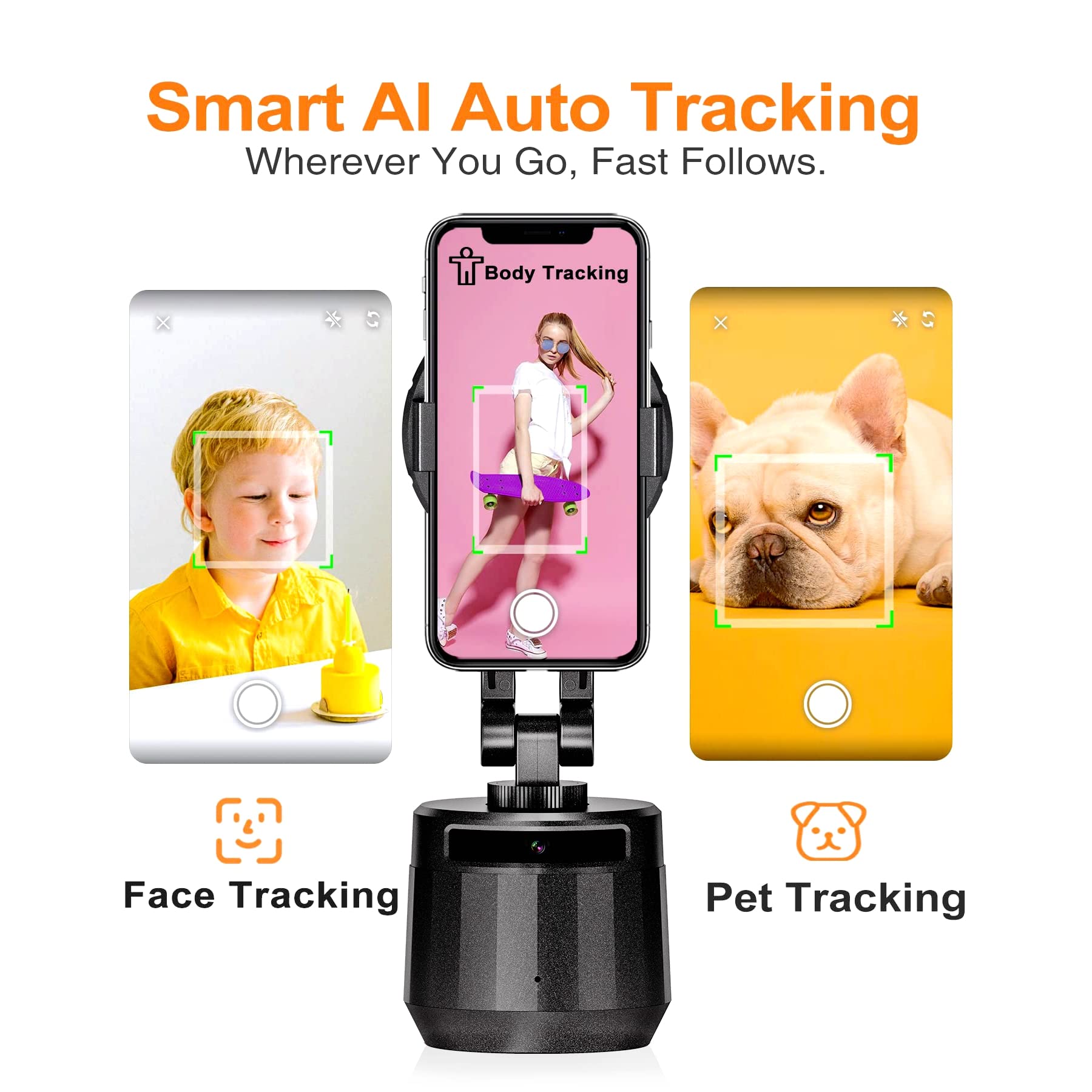 360 Camera KozyOne Auto Face/Body Tracking Tripod, No App Required