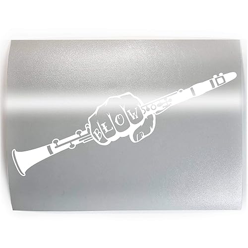 BLOW Fist Clarinet - PICK COLOR & SIZE - Instrument Play Woodwind Vinyl Decal Sticker A