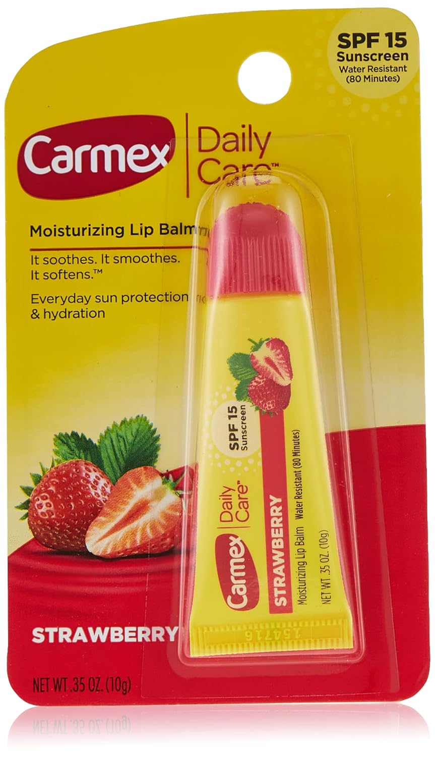 Buy Carmex Daily Care Lip Balm Strawberry SPF 15, 0.35 oz (Tube in
