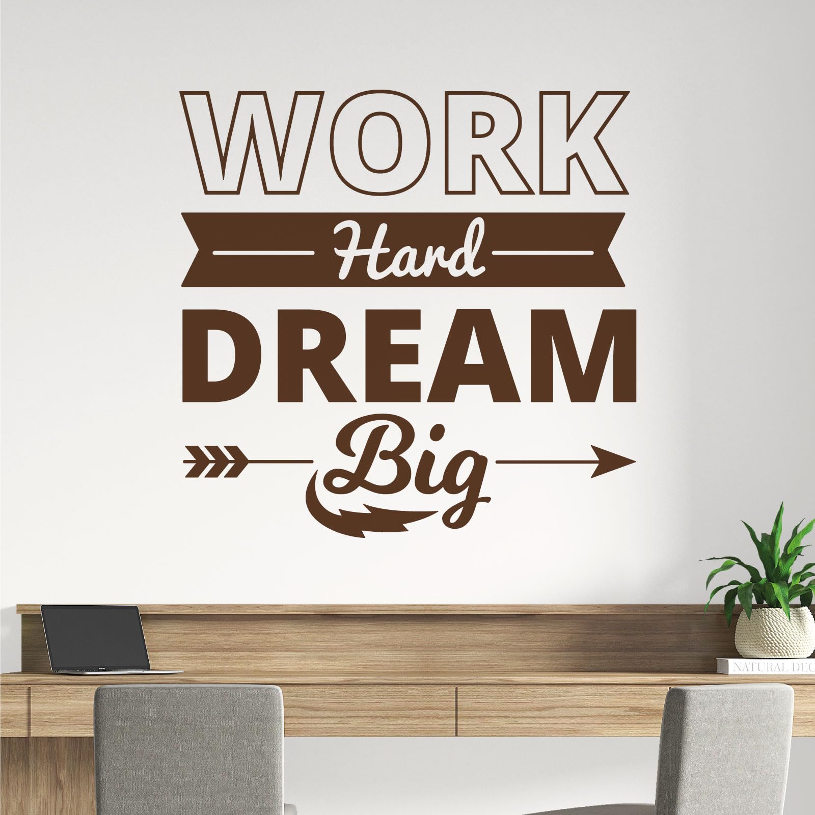Wandtattoo mit motivierendem Zitat "Work Hard, Dream Big" [XXLarge] [Ultramarine]