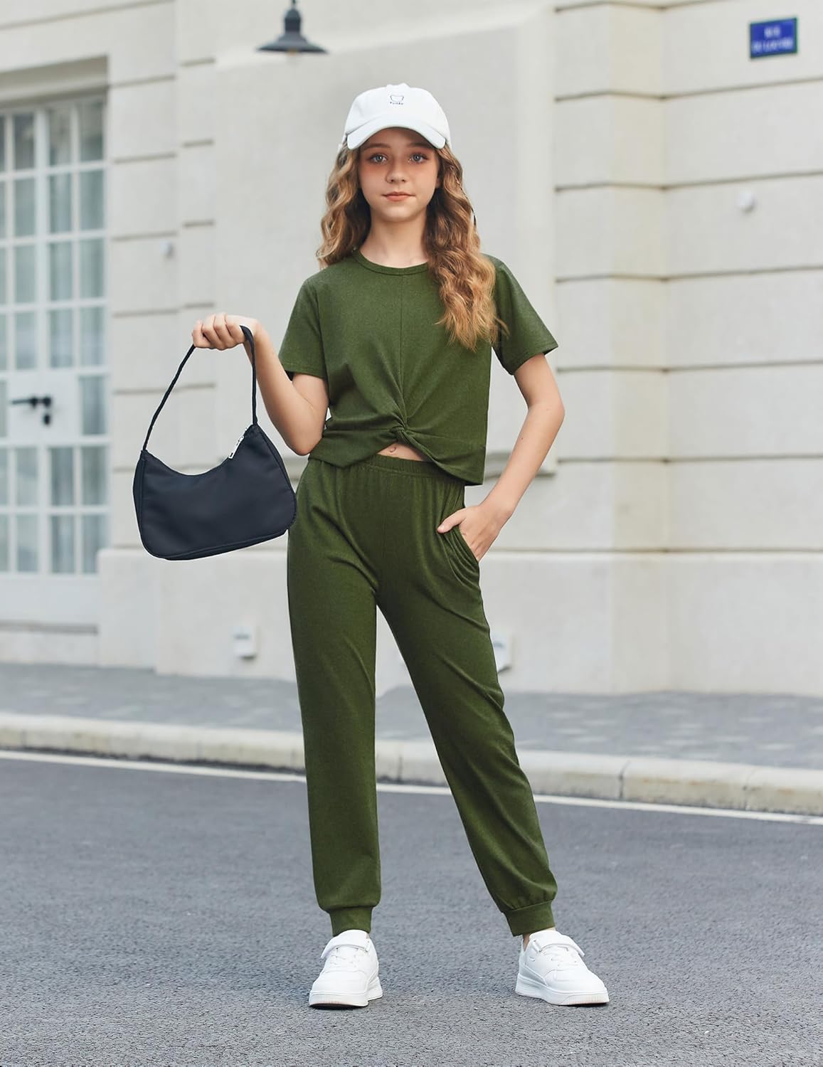 Arshiner Girls Clothing Sets Tie Dye Twist Front Tops & Sweatpants Outfits Sweatsuits 2 Piece Tracksuits - Image 3