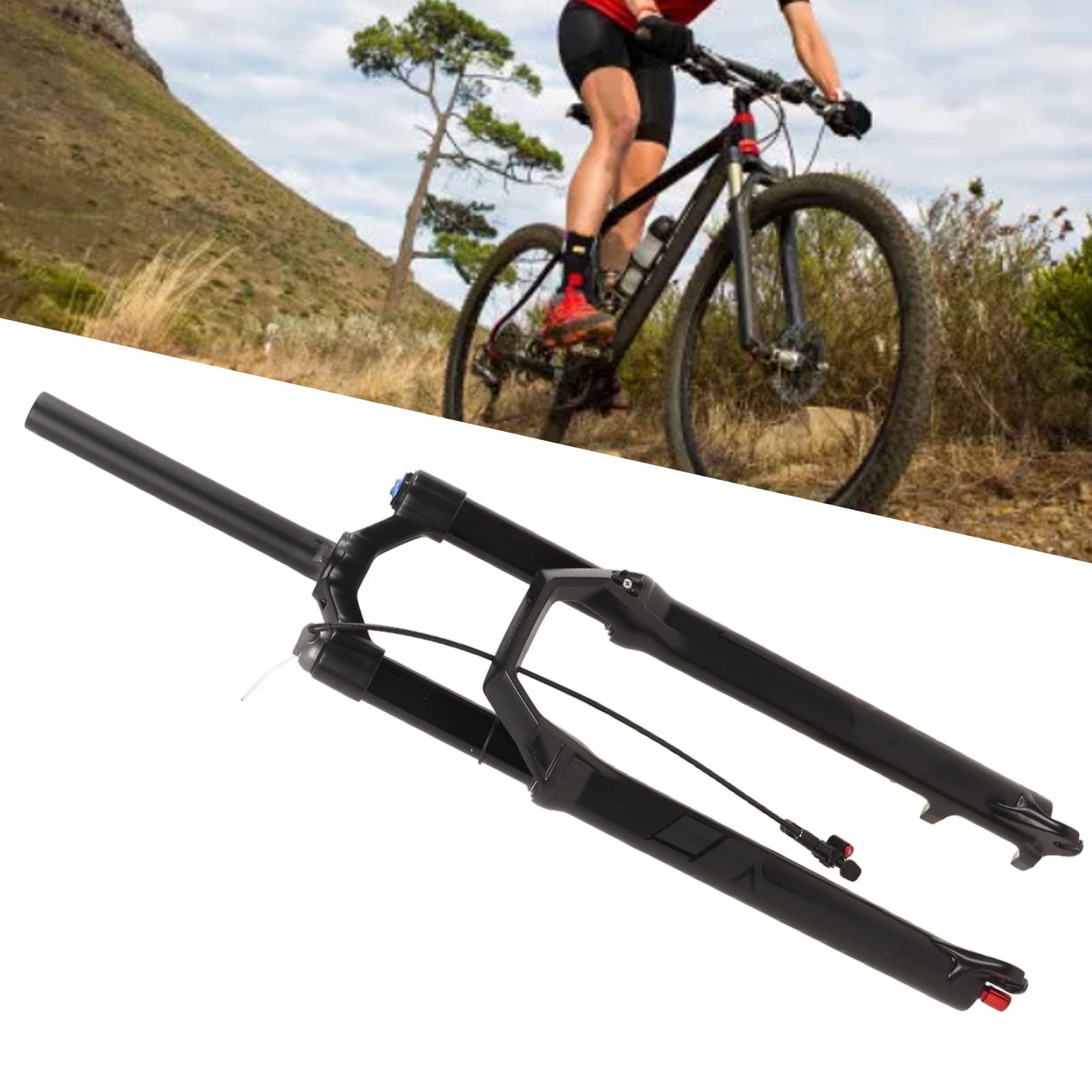 TeamSky Bike Suspension Air Fork, Bolany Mountain Bike Front Fork 34mm  Damped Suspension Front Fork Straight Line Control 29 Inches