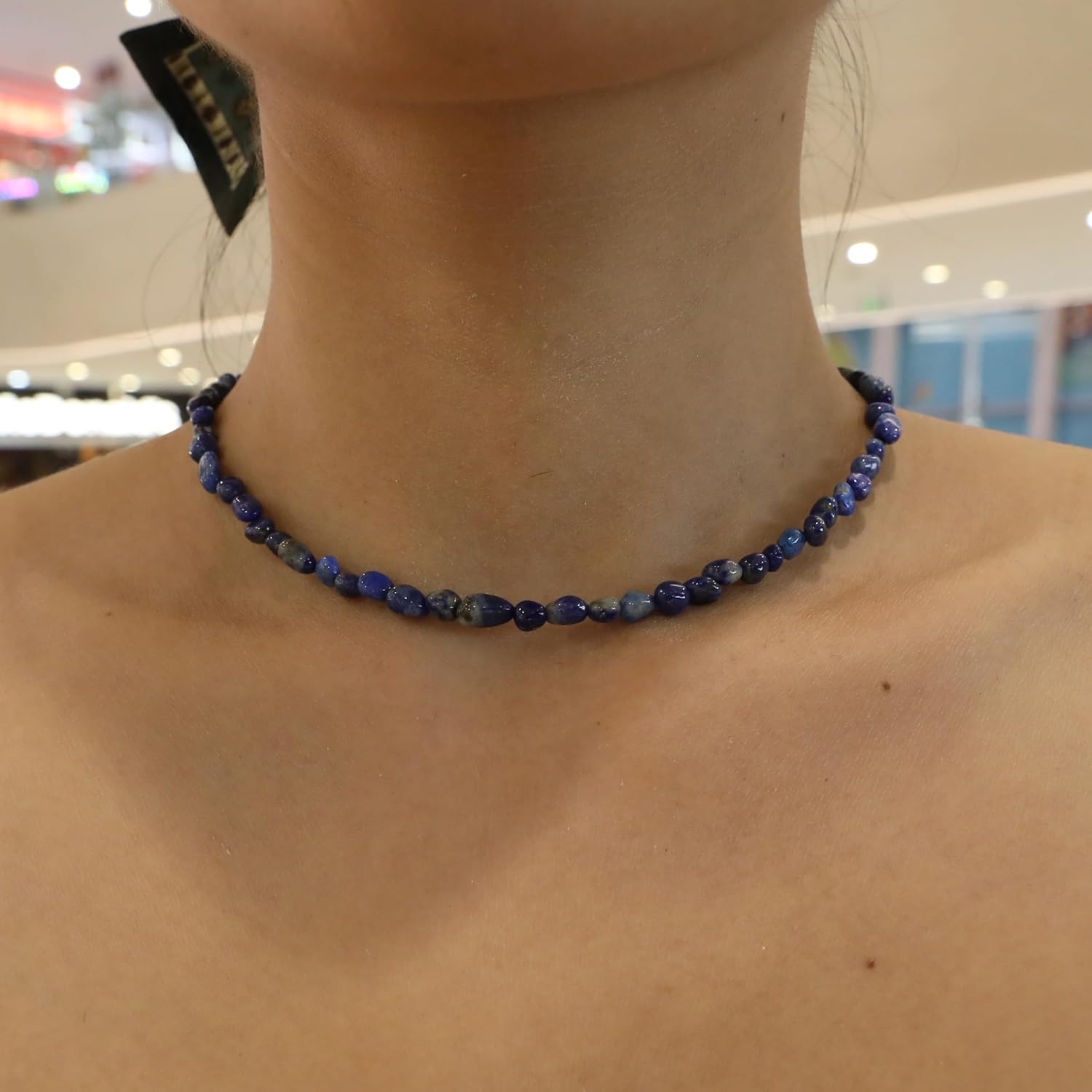 Wellike Beaded Necklaces For Women Trendy Dainty Choker Necklace Chain 18k Gold Plated Natural Stone Handmade Everyday Bead Necklaces Fashion Healing Crystal Jewelry - Image 3